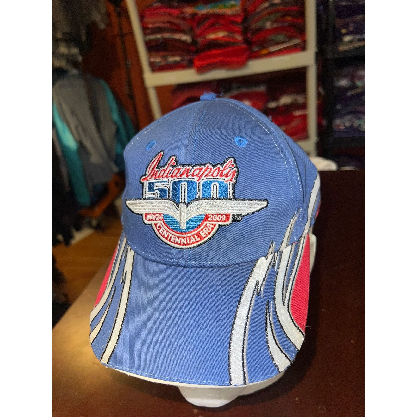 Vintage Indy 500 Hat Centennial Era Racing Blue Red Cap Headwear Size ONE SIZE - 3 Thumbnail