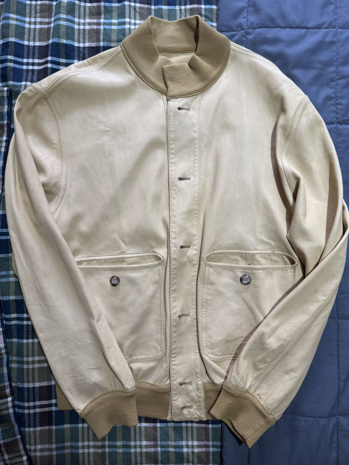 Other Longhi Italian Suede and Leather Bomber Jacket Size US L / EU 52-54 / 3 - 3 Thumbnail