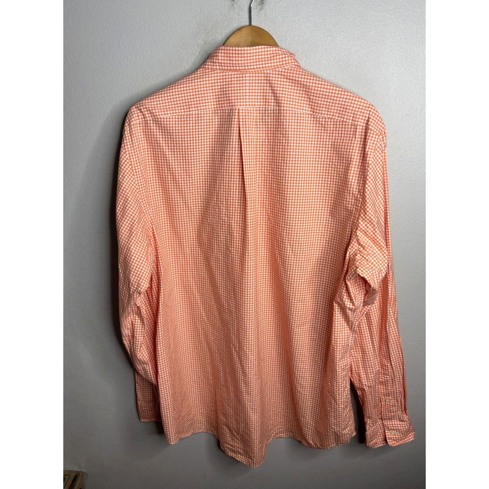 Ralph Lauren Ralph Lauren Shirt Mens XL Orange White Gingham Button Down Long Sleeve Pony Size US XL / EU 56 / 4 - 5 Thumbnail
