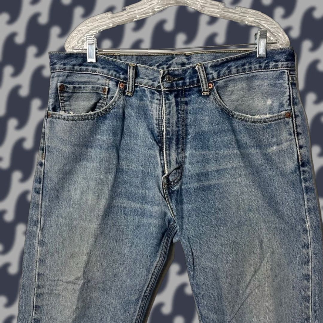 Levi's Levi's 505 Relaxed Straight Leg Fit Washed Blue Denim Jeans Men's 36x30 Size US 36 / EU 52 - 1 Thumbnail
