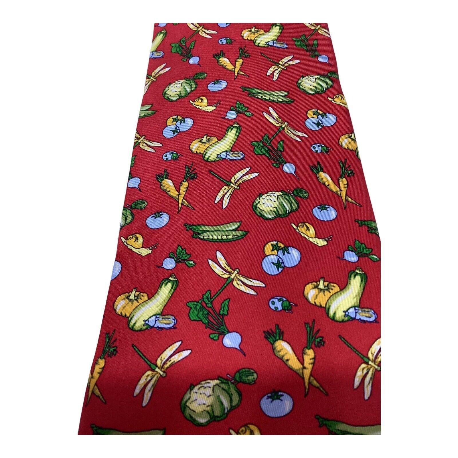Bally BALLY Vegetable & Insect Print Silk Tie Made In Switzerland Size ONE SIZE - 6 Thumbnail