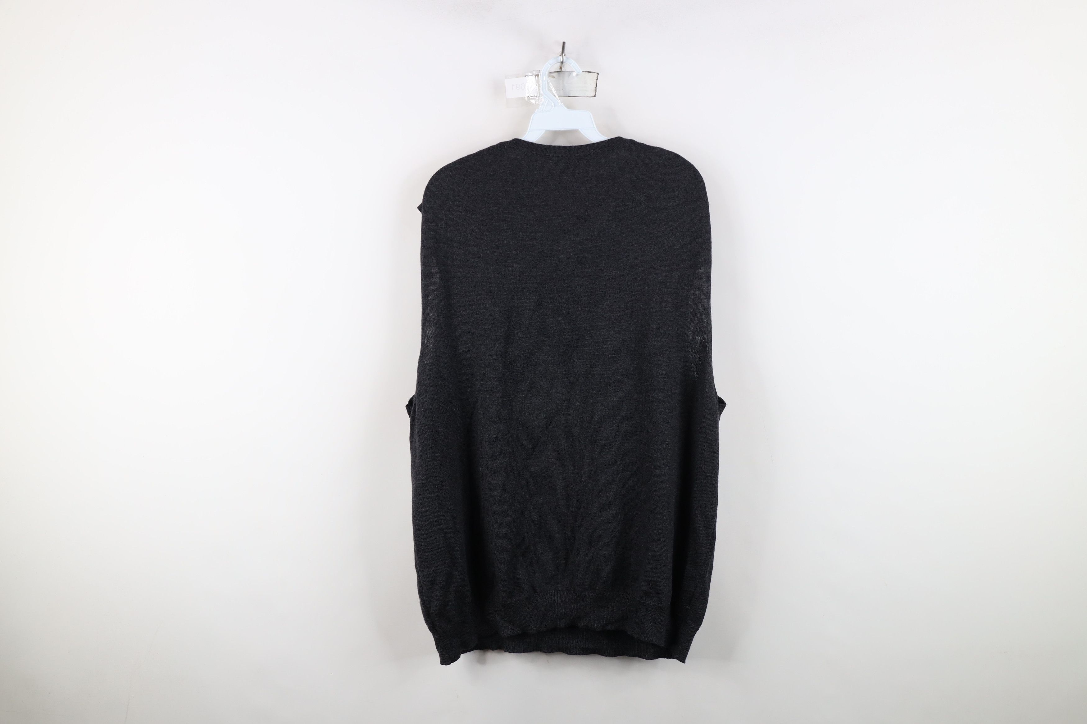 Vintage Vintage 90s Streetwear Merino Wool Knit Sweater Vest Gray Size US XXL / EU 58 / 5 - 6 Thumbnail