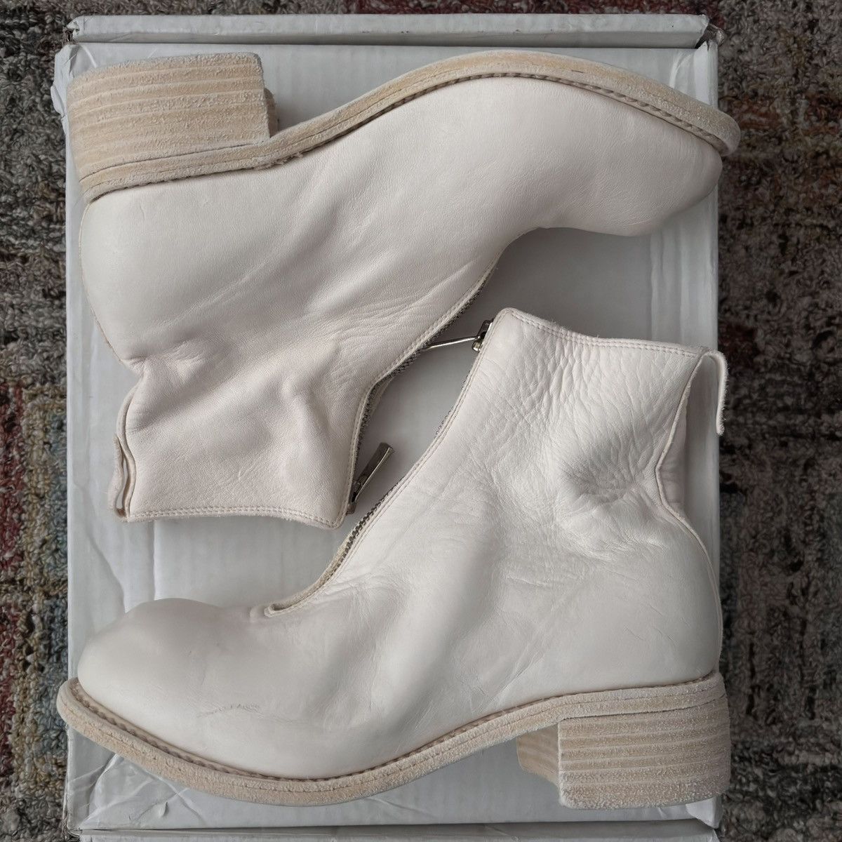Guidi PL1 front zip ankle boot cream horse leather PL2 37 Size US 7 / IT 37 - 6 Thumbnail