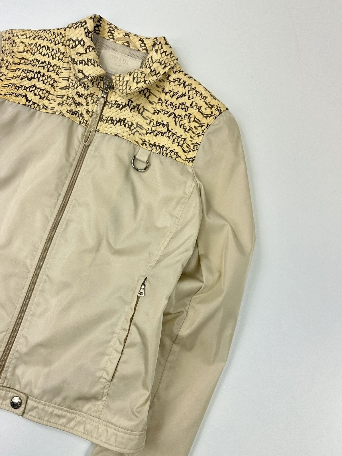 Prada Prada Milano SS99 White Cream Python Leather & Nylon Jacket Size M / US 6-8 / IT 42-44 - 4 Thumbnail