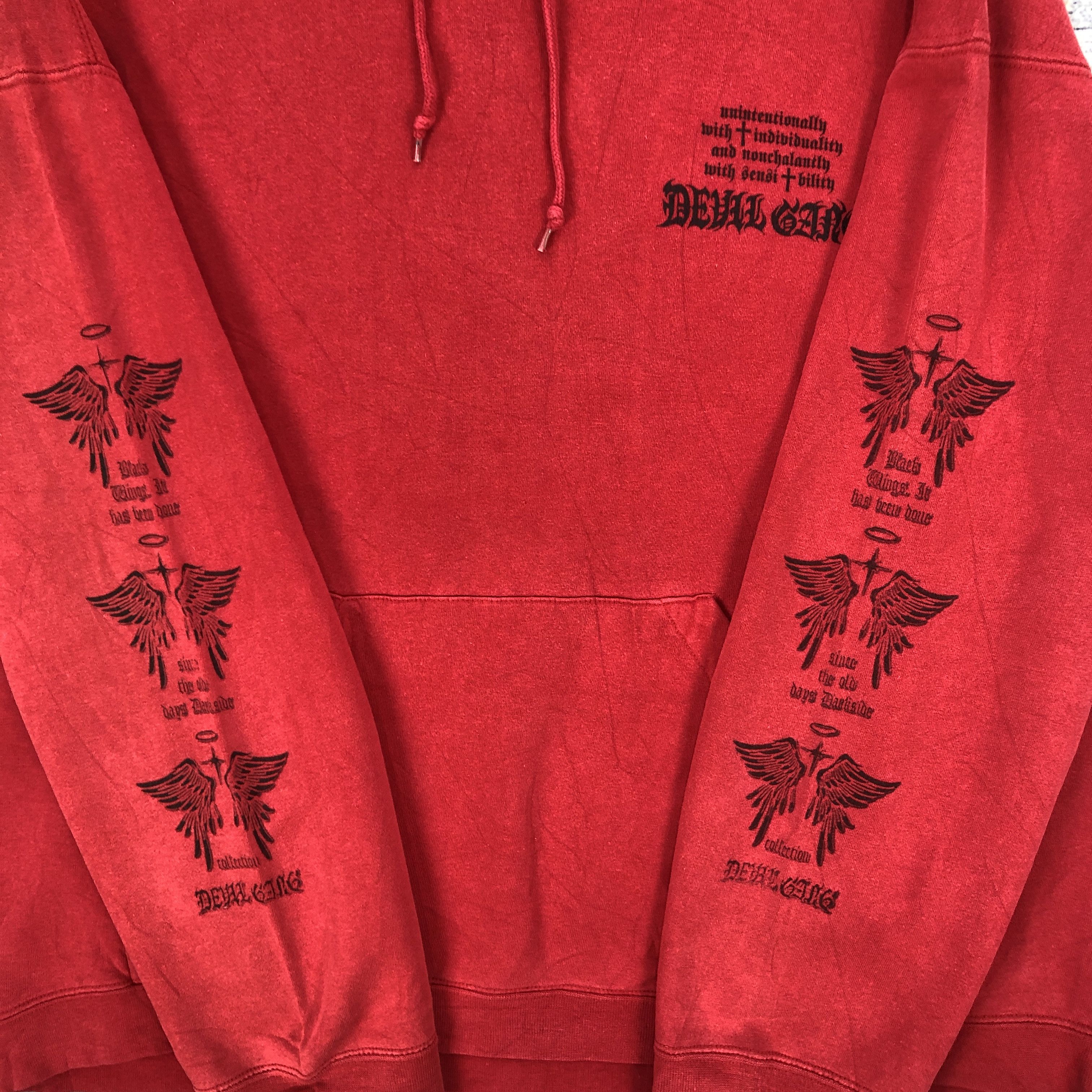 Japanese Brand × Vintage Vintage Y2K Devil Gang Hoodie Sweater Hip Hop Sweatshirt Size US XXL / EU 58 / 5 - 11 Thumbnail