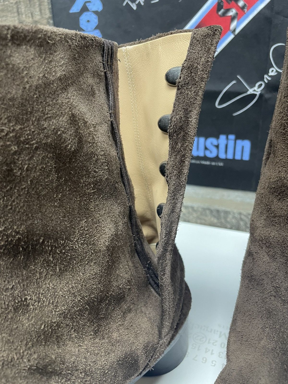 Maison Margiela 45/12-Maison Margiela Brown Suede Heel Boot Size US 12 / EU 45 - 8 Thumbnail