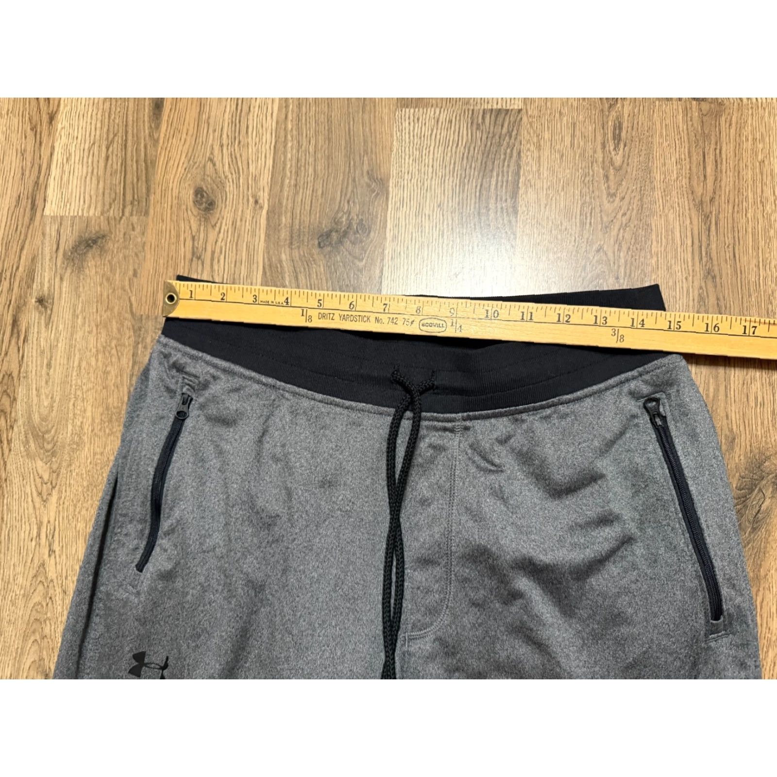 Under Armour Under Armour Pants, Men’s Large, Gray Black, Sweatpants, Inseam 29", Logo, Regular Rise, 41" Length, Sports, Casual, 41" Length Size US 33 - 5 Thumbnail