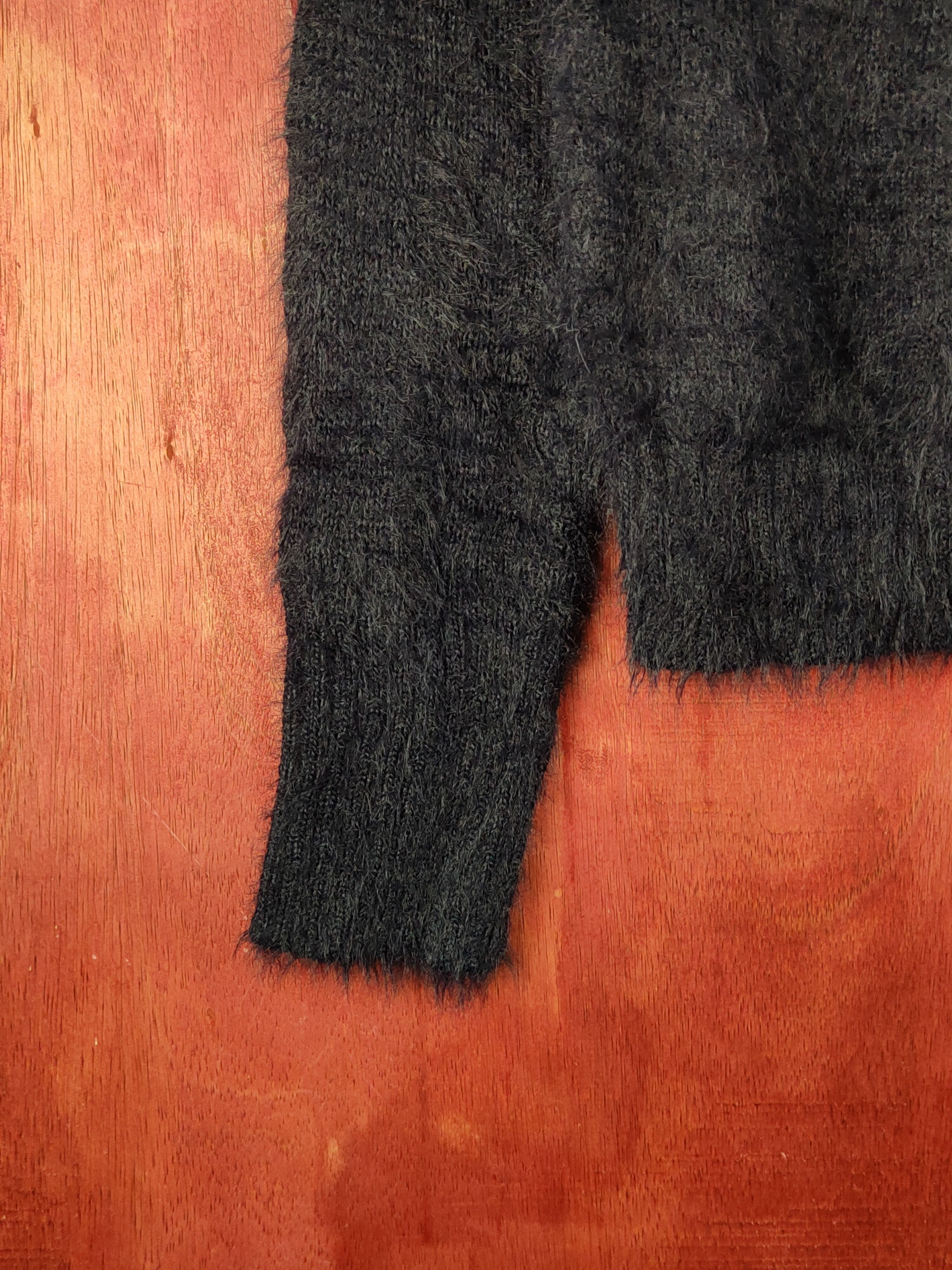 Homespun Knitwear Emporium Navy Shag Shaggy Fur Mohair Knitwear #S2168 Size L / US 10 / IT 46 - 4 Thumbnail