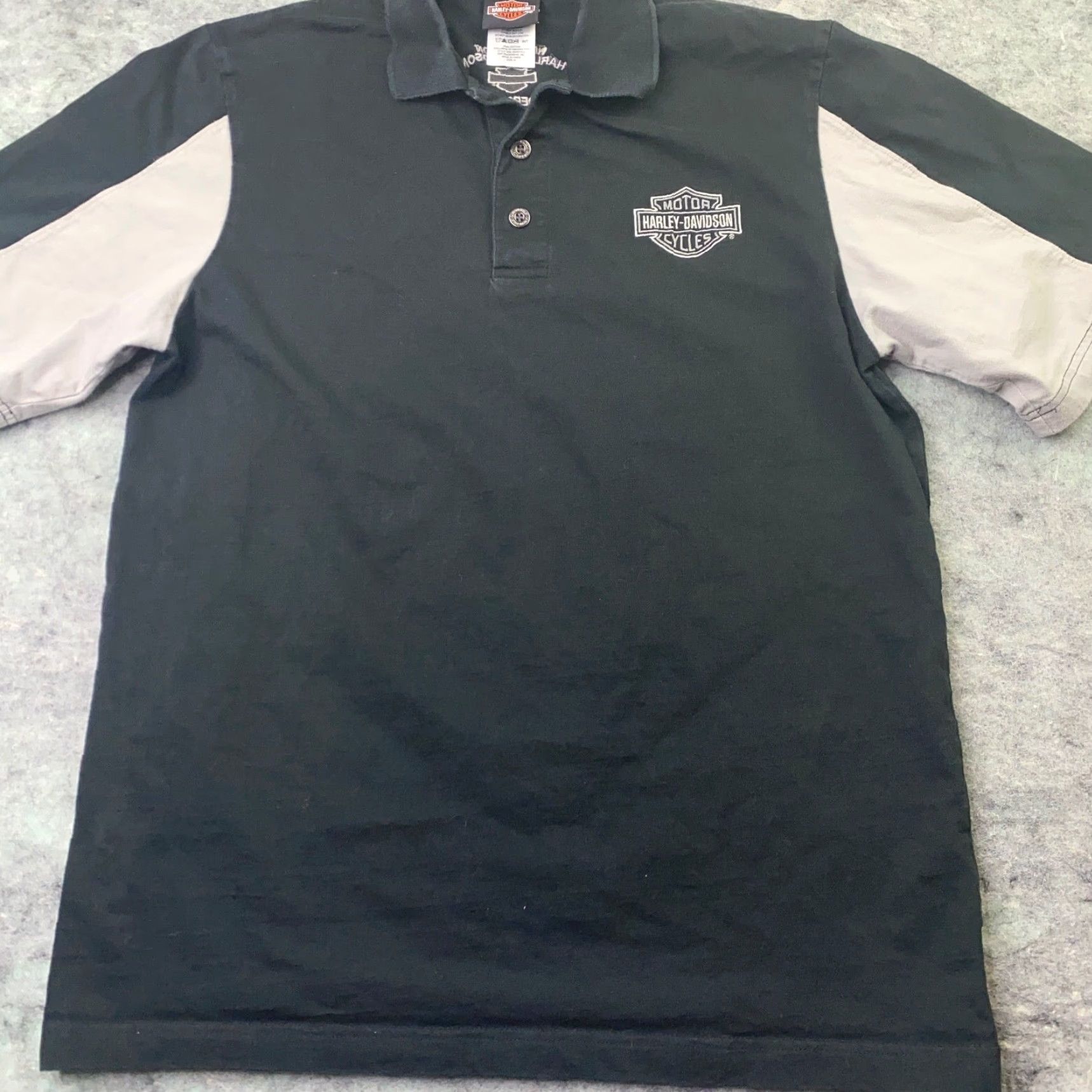 Harley Davidson VINTAGE Harley-Davidson Polo Shirt Mens Medium Black Embroidered 100% Cotton Short Sleeve Vintage Biker Motorcycle Mens M Black Polo Shirt Size US M / EU 48-50 / 2 - 2 Thumbnail
