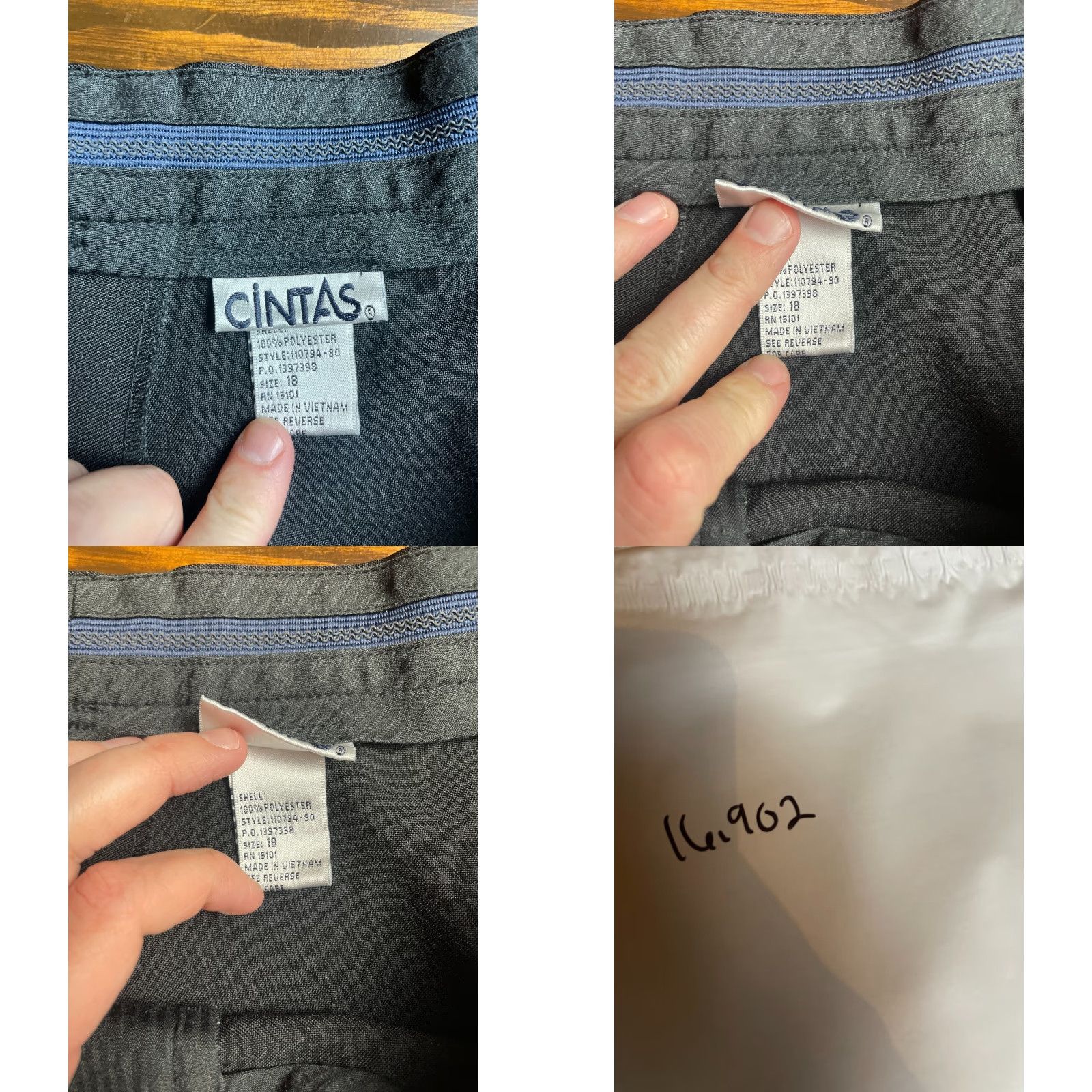 Vintage Cintas Pants Women's 18 Black Dress Pants Pockets Straight Leg Flat Front Tailored? Size 25" / US 0 / IT 36 - 8 Thumbnail