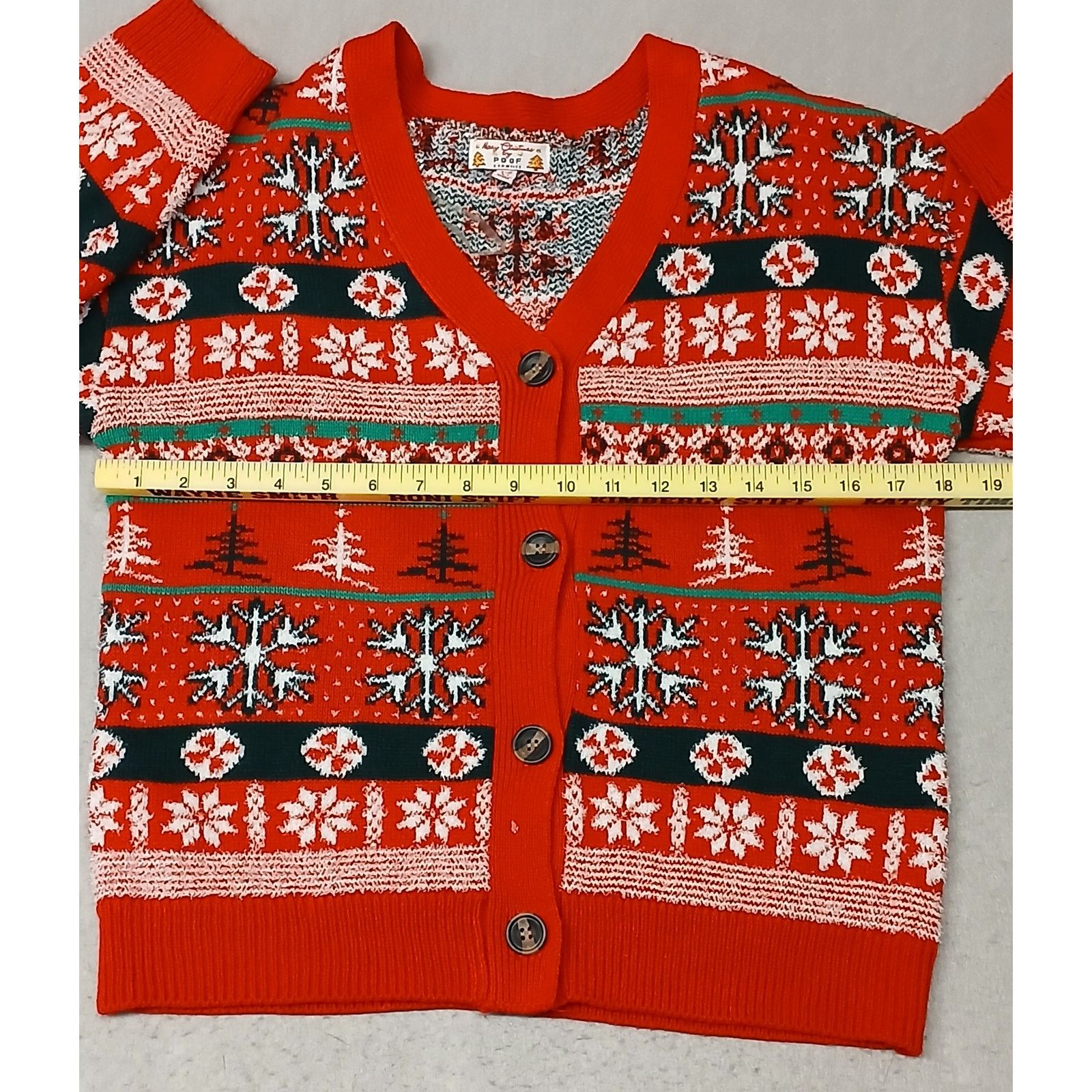 Other POOF (Medium)Women's Button Ugly Xmas Pullover Sweater Size M / US 6-8 / IT 42-44 - 3 Thumbnail
