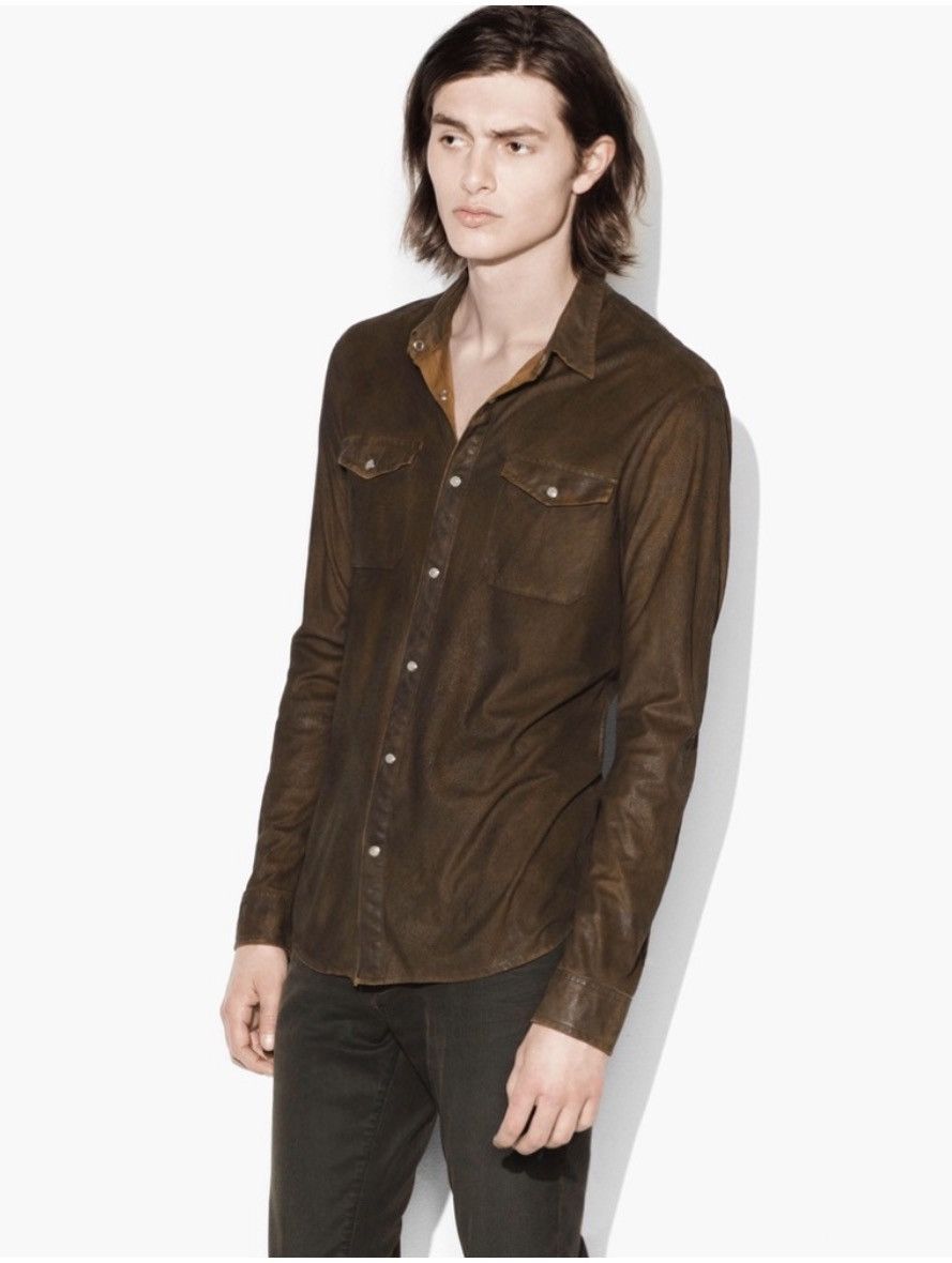 John Varvatos Faux Suede Military Shirt medium Size US M / EU 48-50 / 2 - 1 Thumbnail