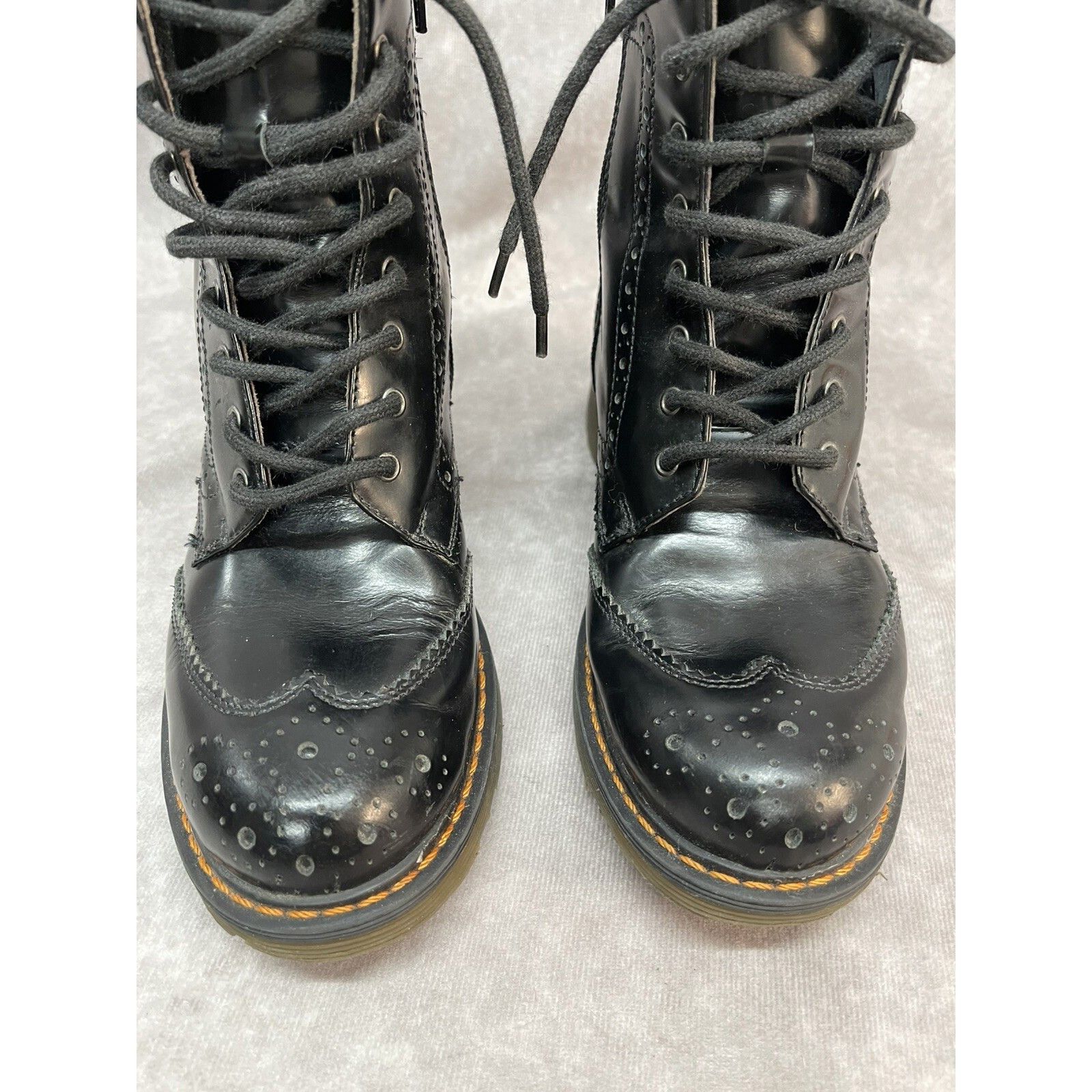 Barneys New York Barneys New York Woman’s Brogue Combat Boots Lace Side Zip M Size US 5 / IT 35 - 4 Thumbnail