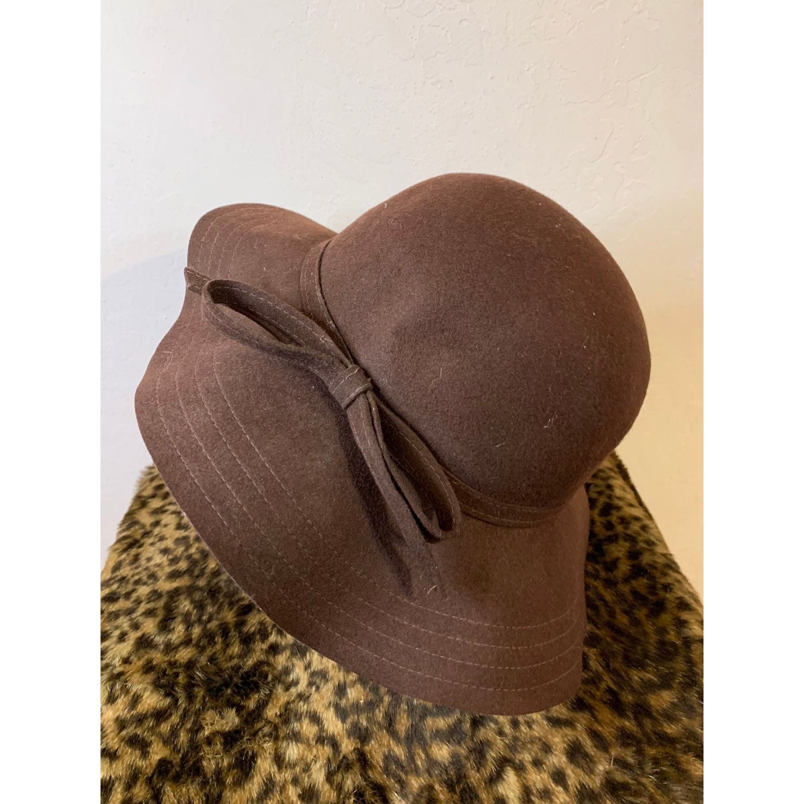 Other Wool Hat Brown Color Women One Size Fit All Size ONE SIZE - 2 Thumbnail