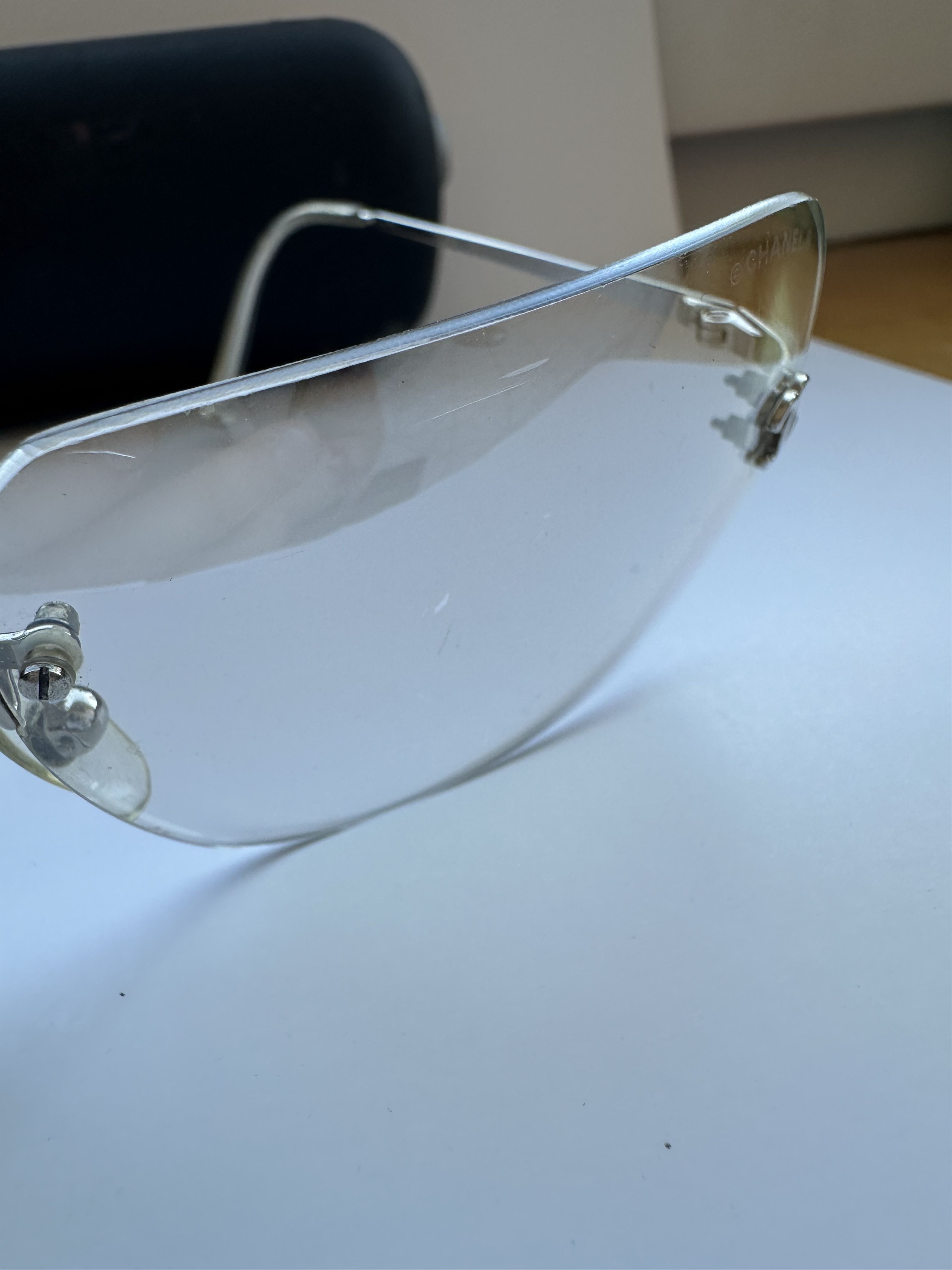 Chanel Vintage Chanel 4017 CC Logo Rimless Glasses Silver 0 Size ONE SIZE - 8 Thumbnail