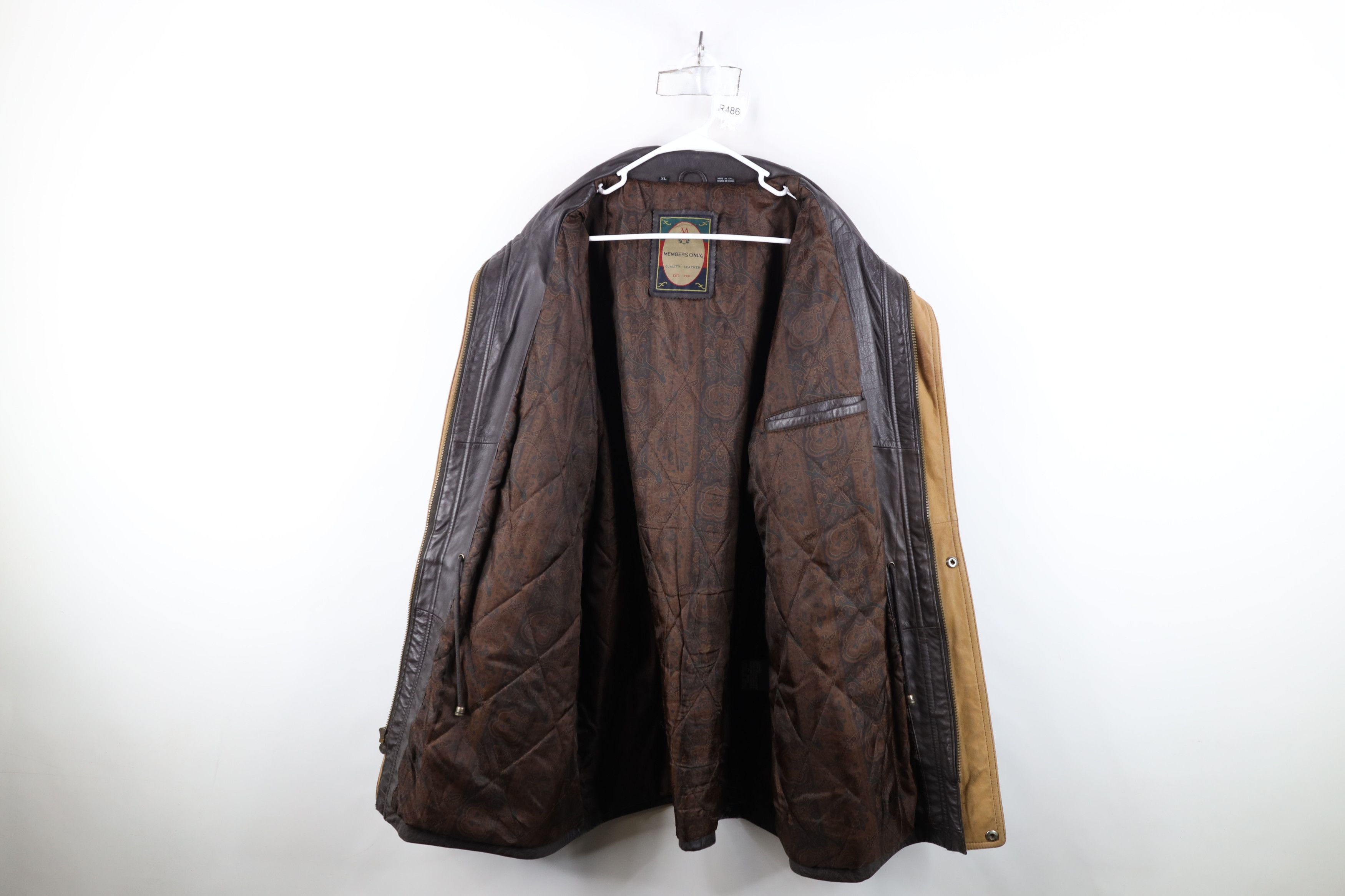 Members Only Vintage 90s Members Only Leather Chore Barn Jacket Brown Size US XL / EU 56 / 4 - 12 Thumbnail