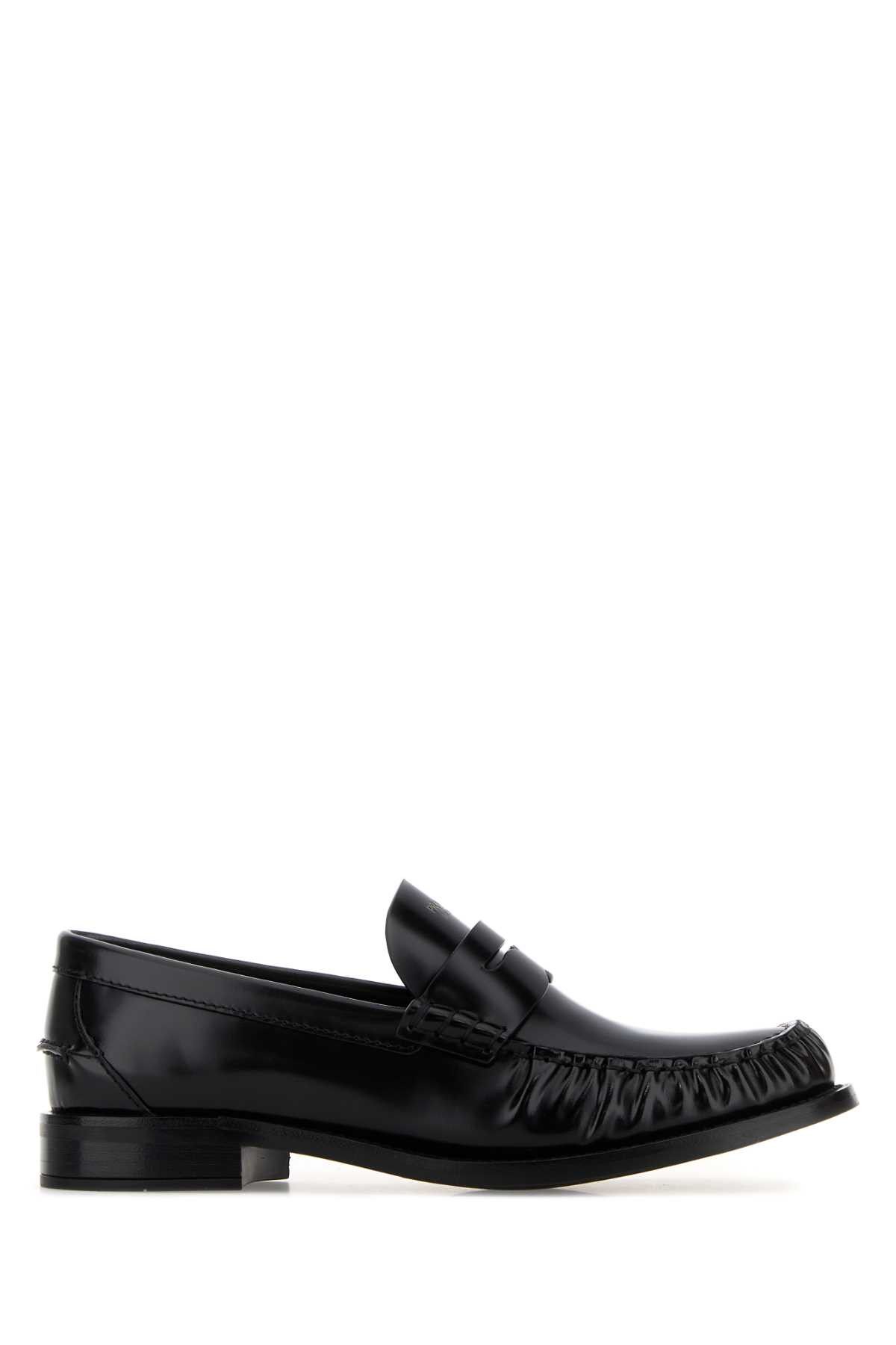 Prada Black Leather Loafers Size US 6 / IT 36 - 1 Thumbnail