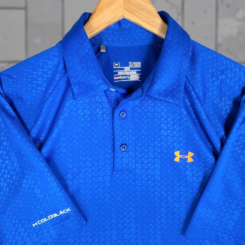 Under Armour UNDER ARMOUR COLDBLACK Polo Shirt Mens XL HeatGear Blue Golf Tennis Performance Short Sleeve Breathable UV Protection Wicking Quick Dry Size US XL / EU 56 / 4 - 1 Thumbnail
