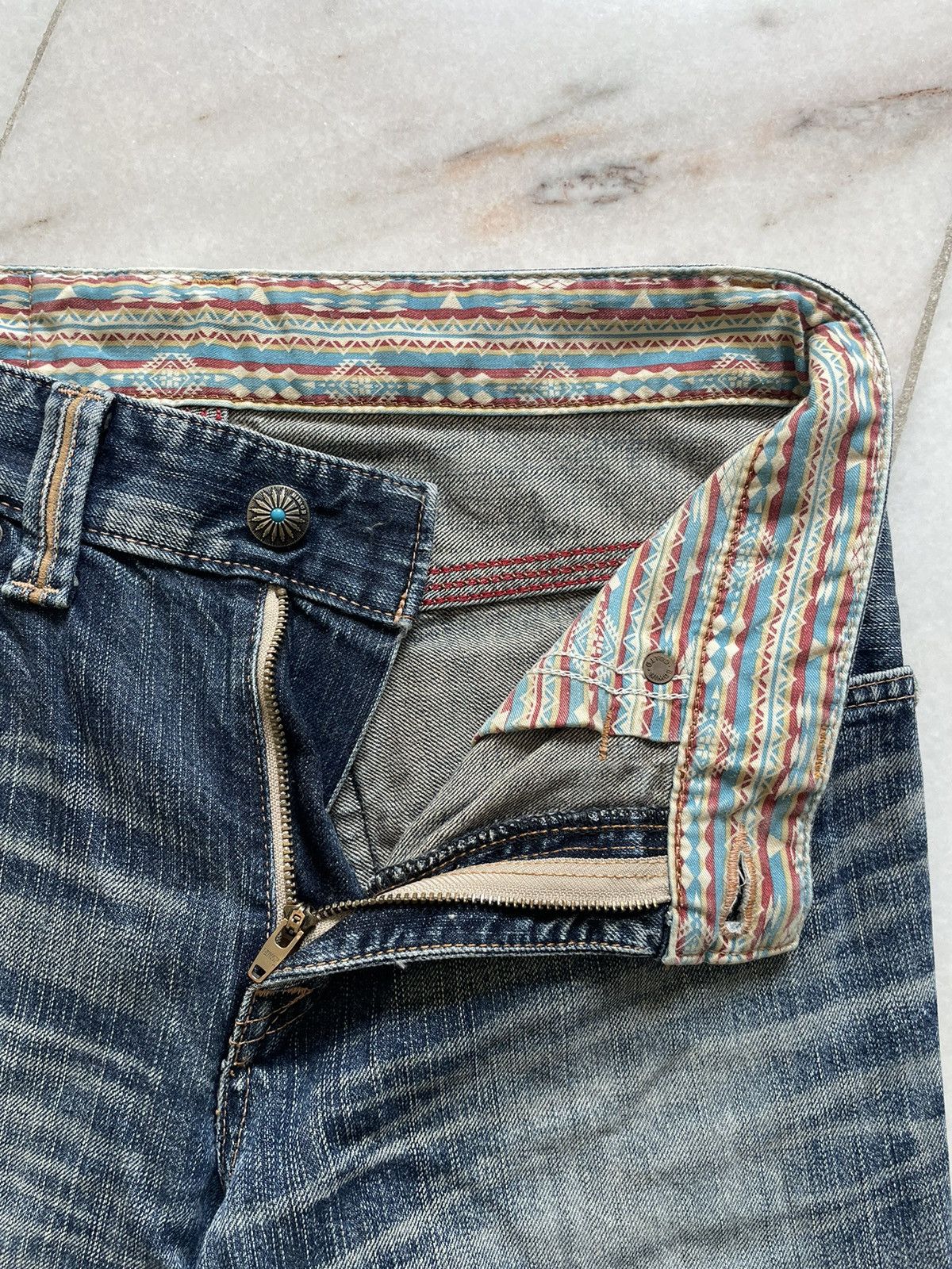 If Six Was Nine Vintage Edwin Navajo Distressed Jeans Size US 32 / EU 48 - 6 Thumbnail