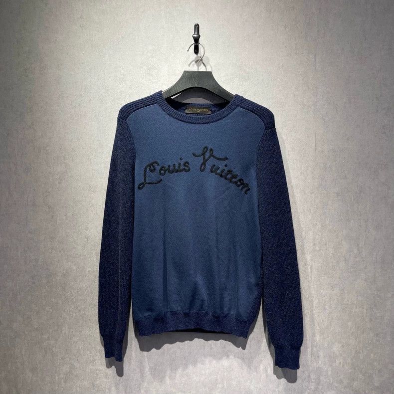 Louis Vuitton Louis Vuitton Blue Patchwork Sweater Size US XL / EU 56 / 4 - 1 Thumbnail
