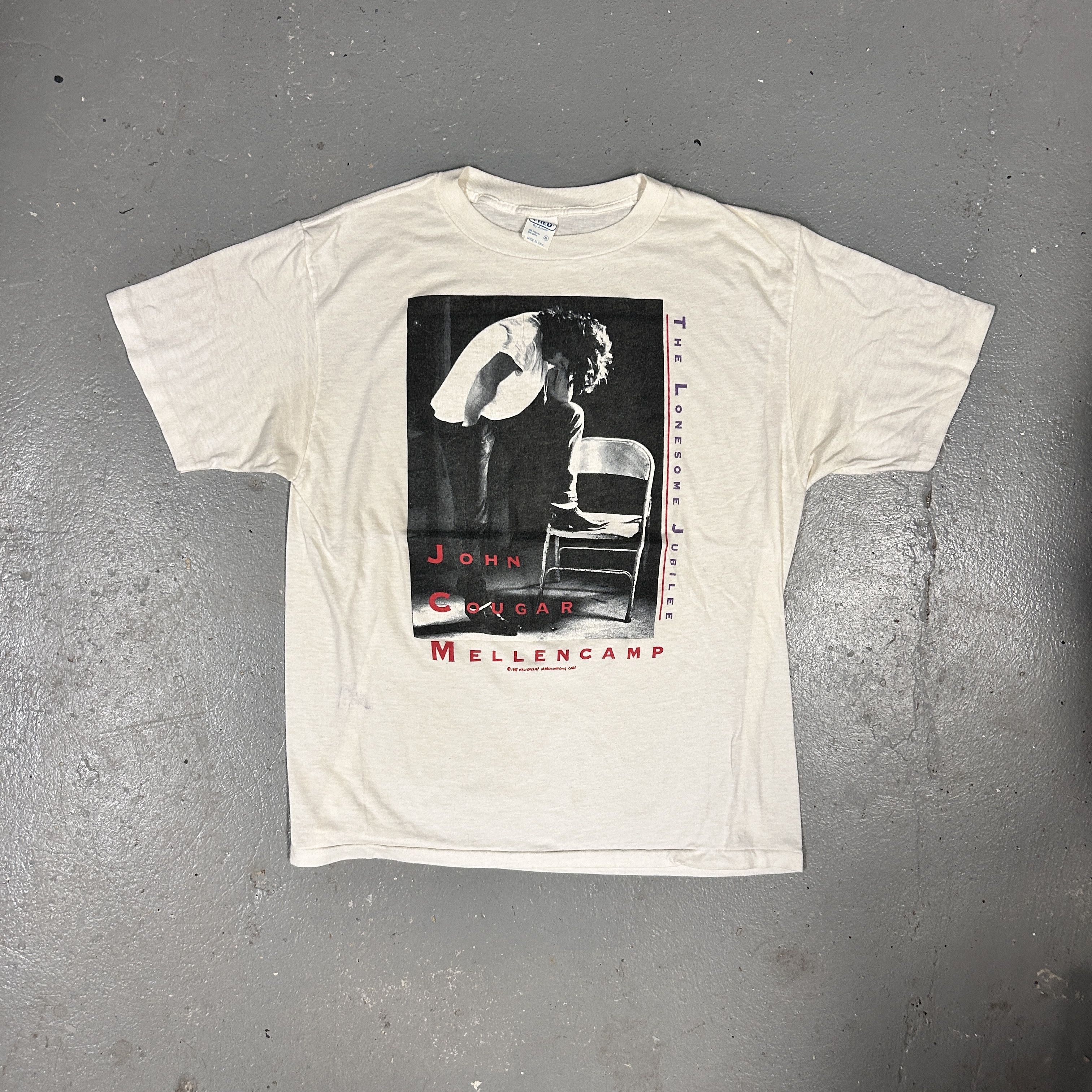 Anvil Vintage 1980s John Cougar Mellencamp "Lonesome Jubilee" '87 Band T-shirt Size US XL / EU 56 / 4 - 1 Thumbnail