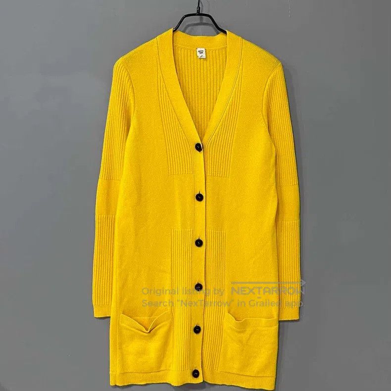 Hermes Hermes Bright yellow cashmere long cardigan jacket Size XS / US 0-2 / IT 36-38 - 1 Thumbnail