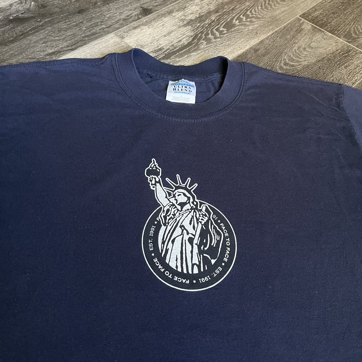 Band Tees Vintage 1990s Face To Face Liberty Punk Band Logo Tee Shirt Size US L / EU 52-54 / 3 - 1 Thumbnail