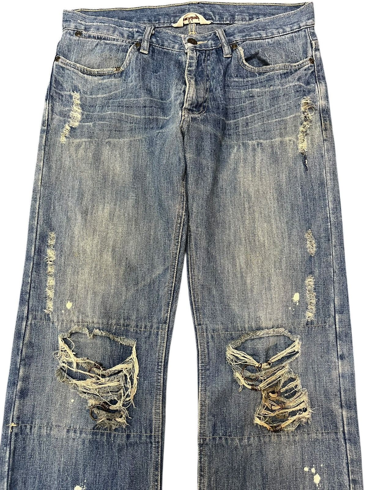 Japanese Brand × Vintage Vintage Japanese Brand Ripped Chain Stitch Denim Size US 32 / EU 48 - 2 Thumbnail