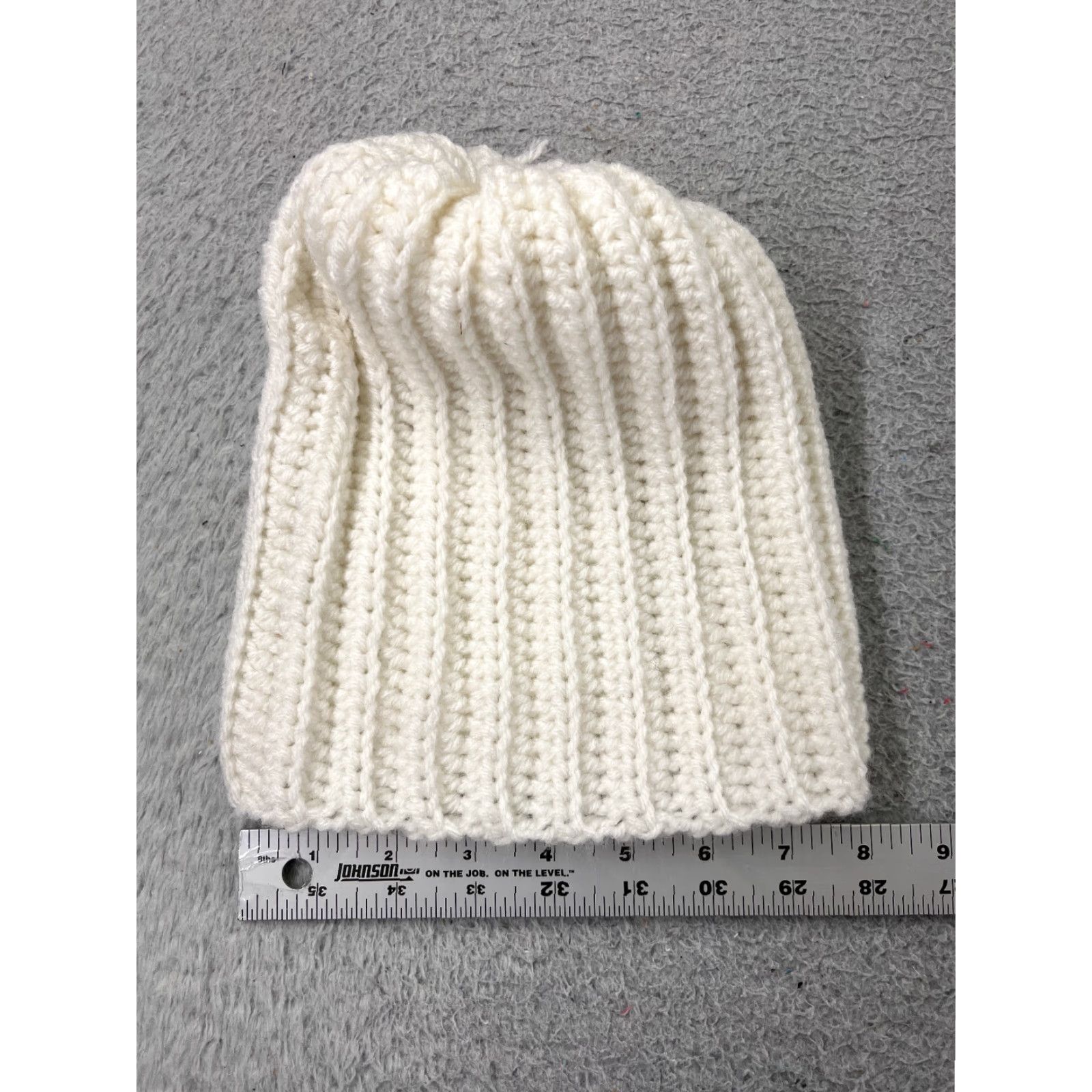 Vintage Handmade Beanie Toque Womens One Size White Knit Acrylic Bow Winter Snow Beanie Womens One Size White Knit Acrylic Bow Winter Snow Size ONE SIZE - 6 Thumbnail