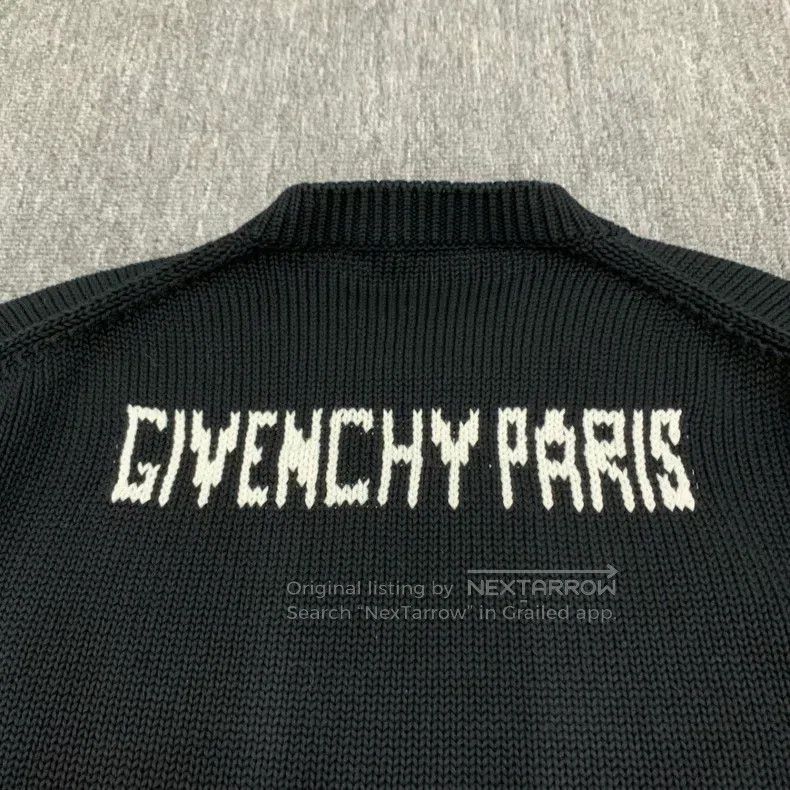 Givenchy Givenchy Black Destroyed Big Logo Knit Sweater (XL Size) Size US XL / EU 56 / 4 - 5 Thumbnail