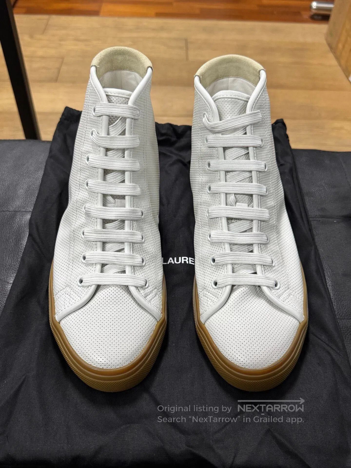 Saint Laurent Paris saint laurent white high-top leather sneakers. Size US 7 / EU 40 - 1 Thumbnail