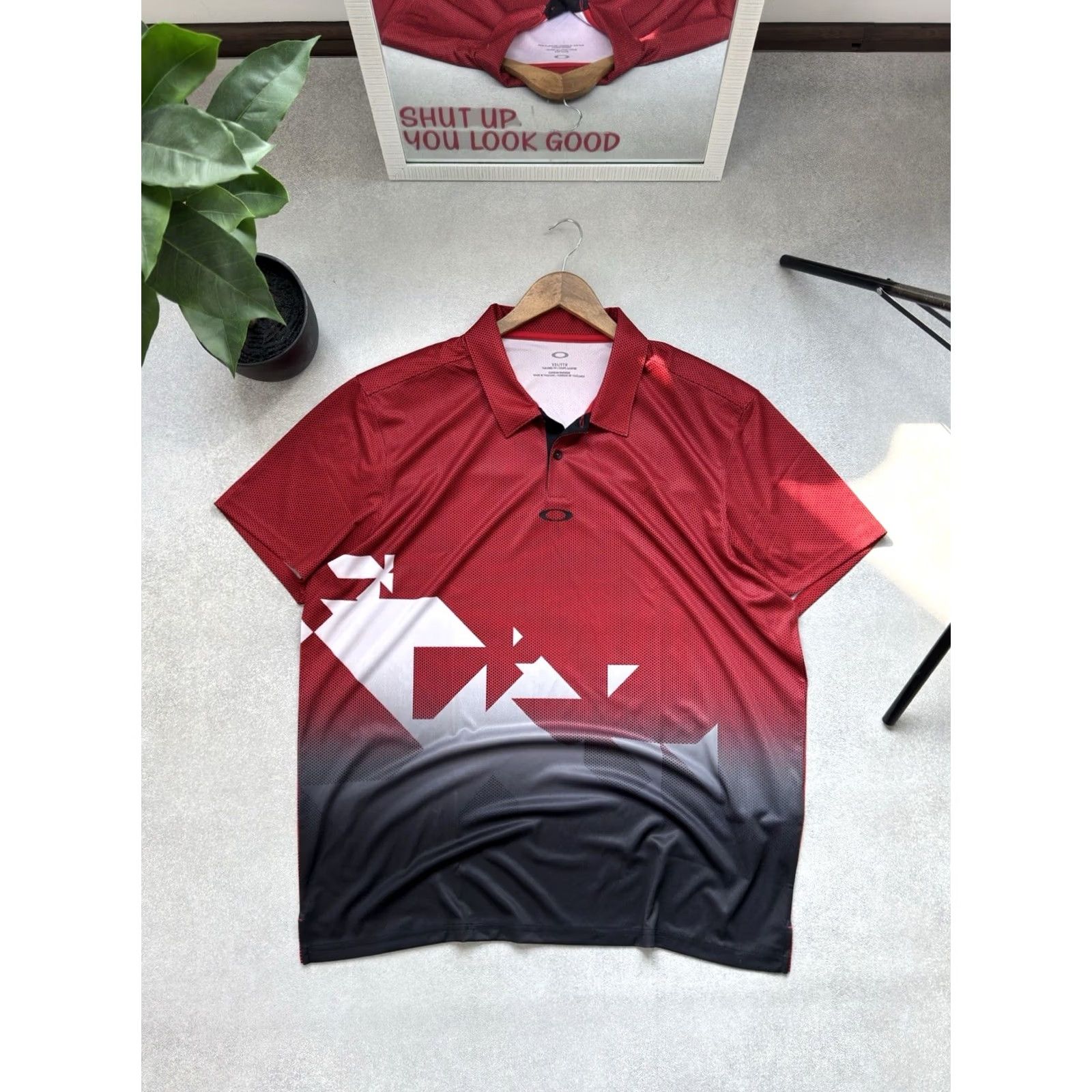 Oakley VINTAGE Oakley Center Logo Red Polo Shirt XXL Mens Polo Shirt Red 90s Logo Vintage Sports Oakley Polo Shirt Logo Size US L / EU 52-54 / 3 - 2 Thumbnail