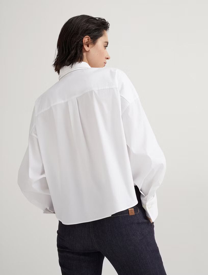 Brunello Cucinelli o1la1rc1a0425 Blouse in White Size S / US 4 / IT 40 - 4 Thumbnail