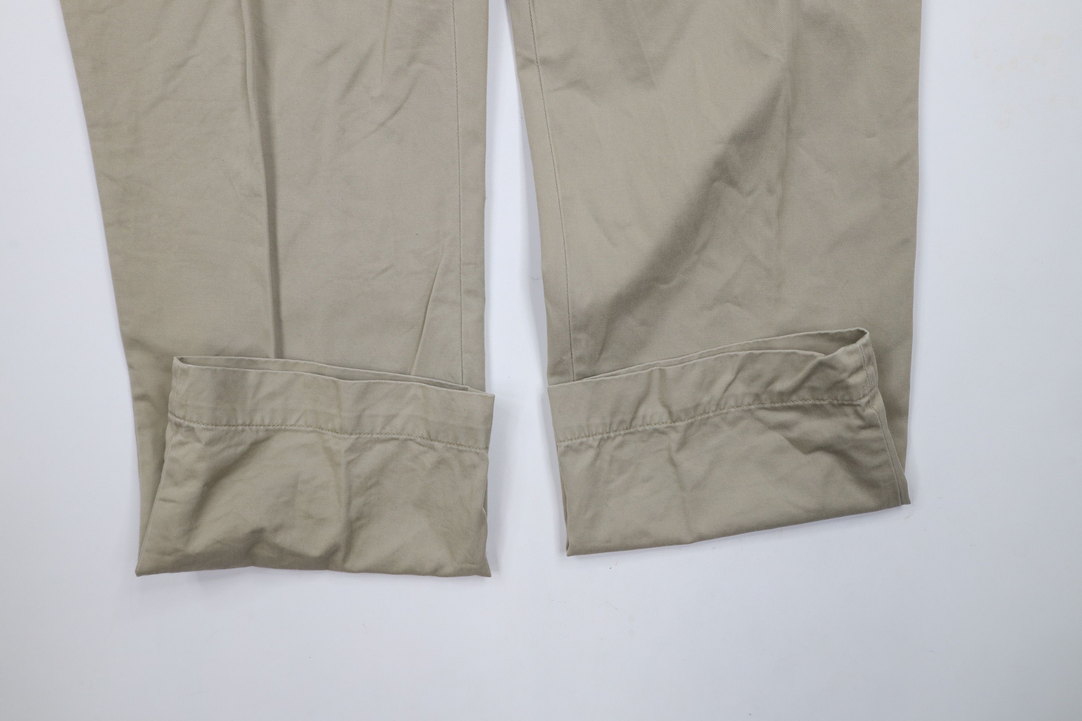Ralph Lauren × Vintage Vintage 90s Ralph Lauren Pleated Wide Leg Chino Pants Beige Size US 38 / EU 54 - 5 Thumbnail