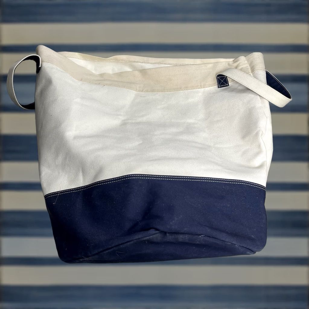 Vintage VINTAGE L.L.Bean Canvas Laundry Tote Bag 25x22 Natural Canvas Tote Unisex Large Mulit-Function Storage Women's Mens Girls Boys Size ONE SIZE - 1 Thumbnail