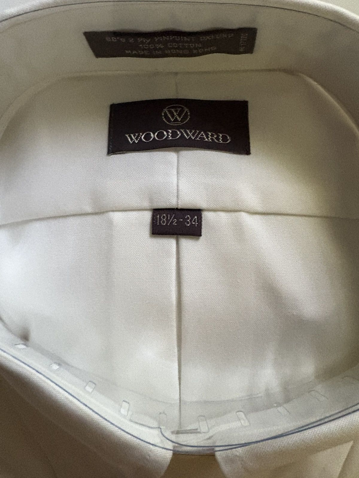 Woodward Nwt White Woodward Button Down Shirt 18 1/2-34 Size US XXL / EU 58 / 5 - 2 Thumbnail