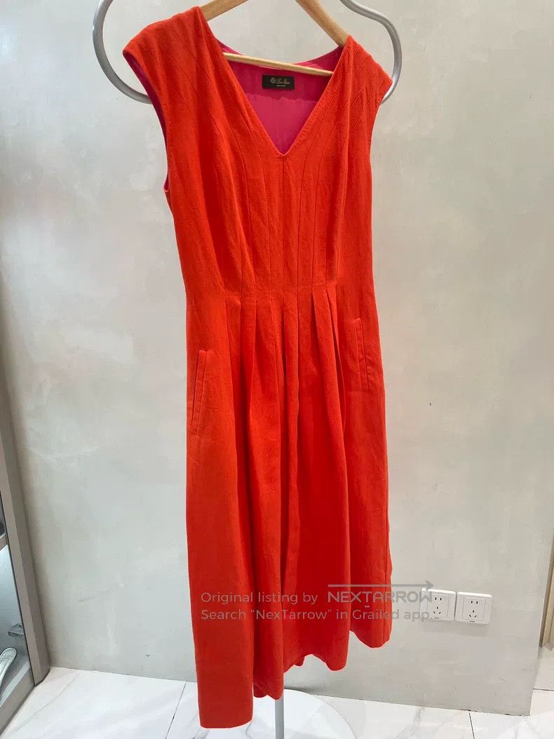Loro Piana Loro Piana Orange Sleeveless Dress Size S / US 4 / IT 40 - 4 Thumbnail
