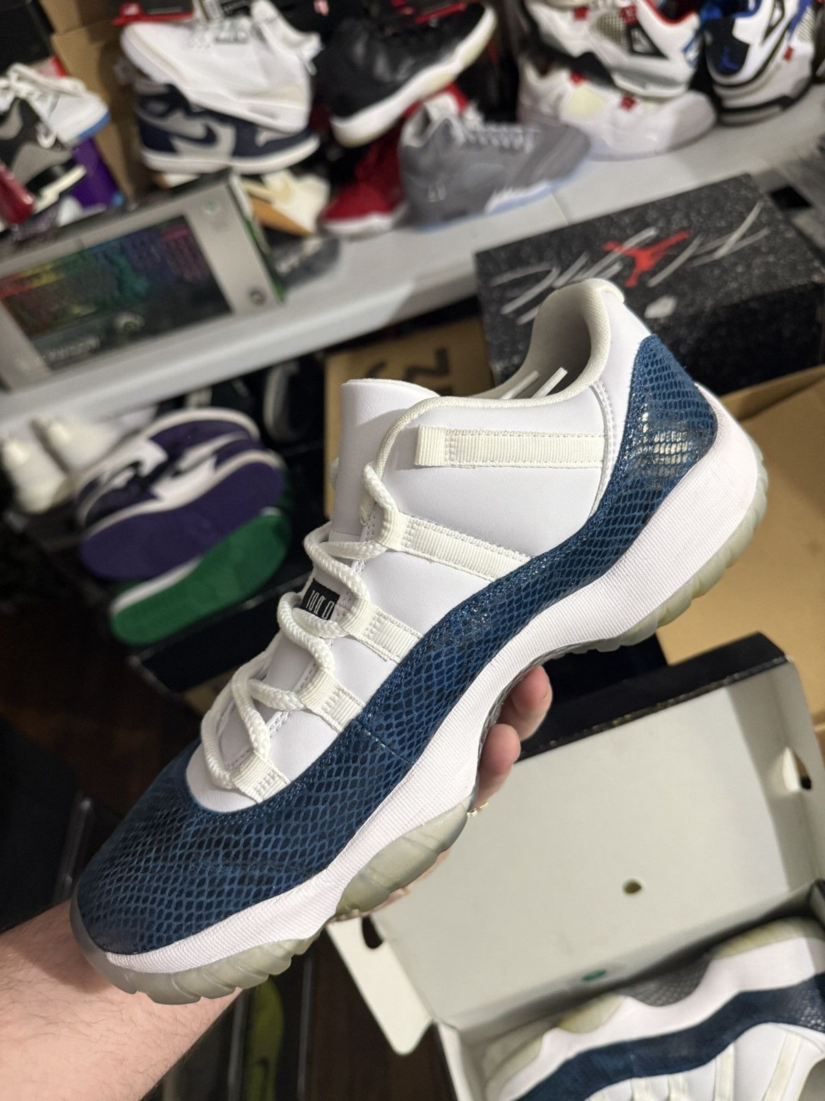 Jordan Brand Jordan retro 11 low navy snakeskin sz 11.5 Size US 11.5 / EU 44-45 - 3 Thumbnail