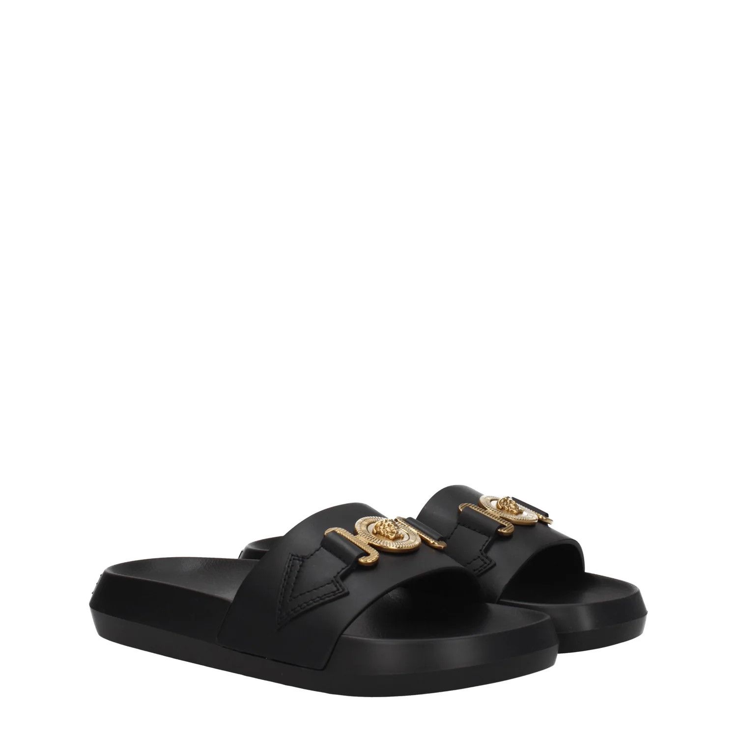 Versace ob1o1e0125 Leather Slippers in Black Size US 6 / IT 36 - 2 Thumbnail