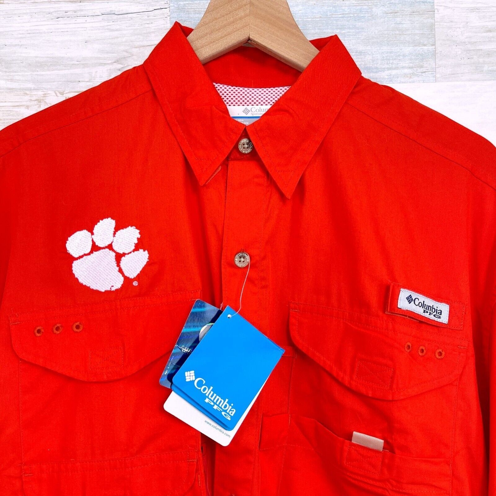 Columbia Clemson Tigers Columbia PFG Bonehead Shirt Orange Mens M Size US M / EU 48-50 / 2 - 2 Thumbnail