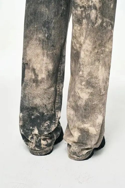 Japanese Brand Minako x Anzai Dirty Distressed Camo Design Jeans Denim y2k Size US 29 - 7 Thumbnail
