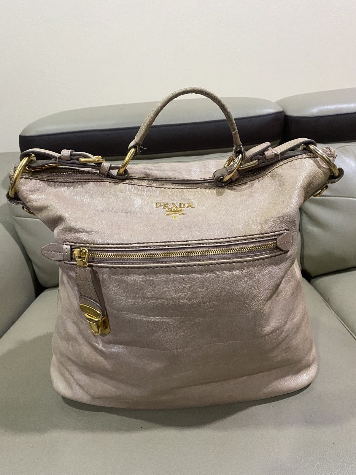 Prada Authentic Prada Saffiano Leather Shoulder Hobo Bag Size ONE SIZE - 2 Thumbnail
