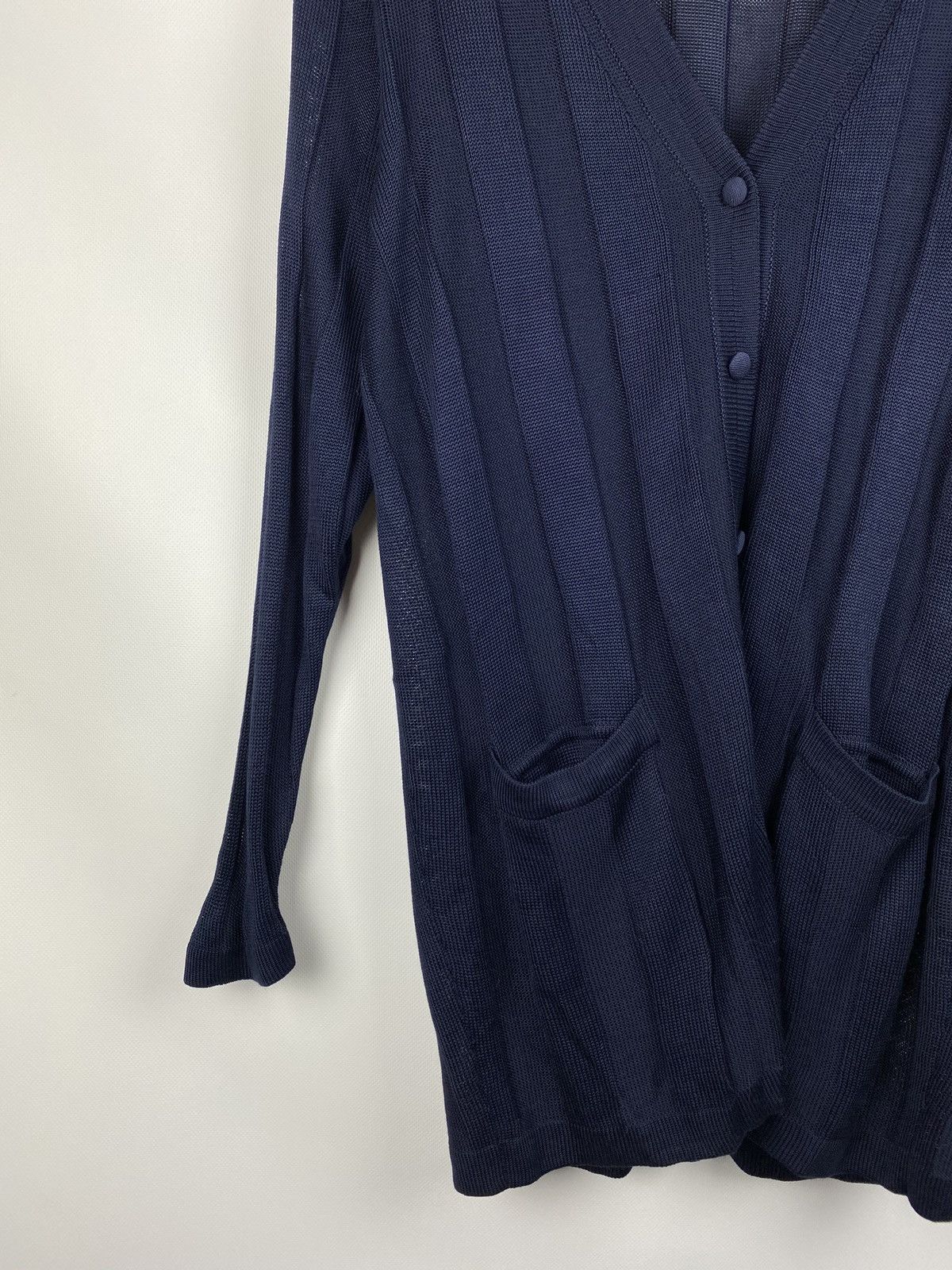 Dries Van Noten Dries Van Noten ladies silk cardigan sweater size 42 navy Size M / US 6-8 / IT 42-44 - 7 Thumbnail