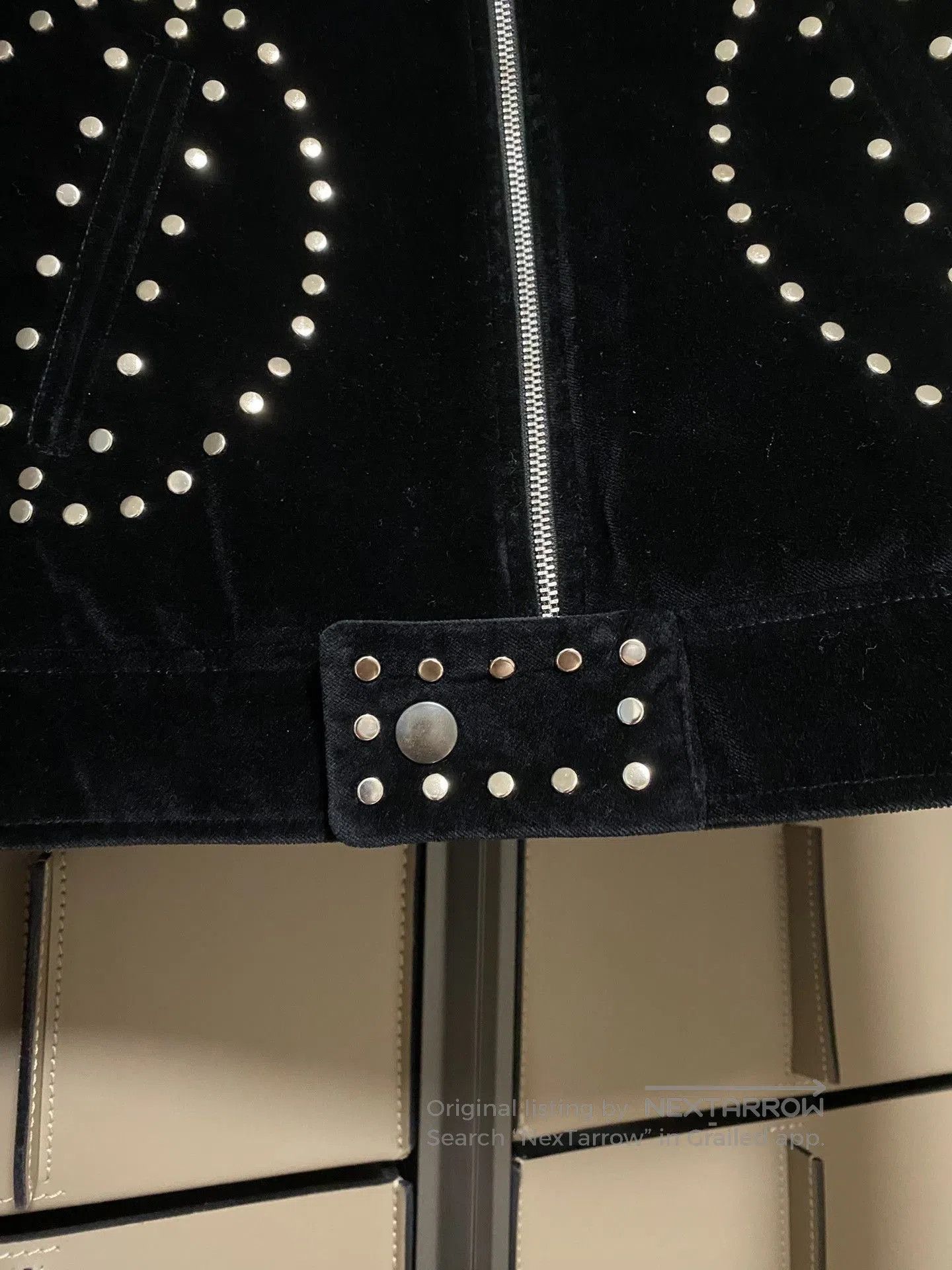 Saint Laurent Paris Saint Laurent Velvet Studded Jacket. Size S / US 4 / IT 40 - 3 Thumbnail