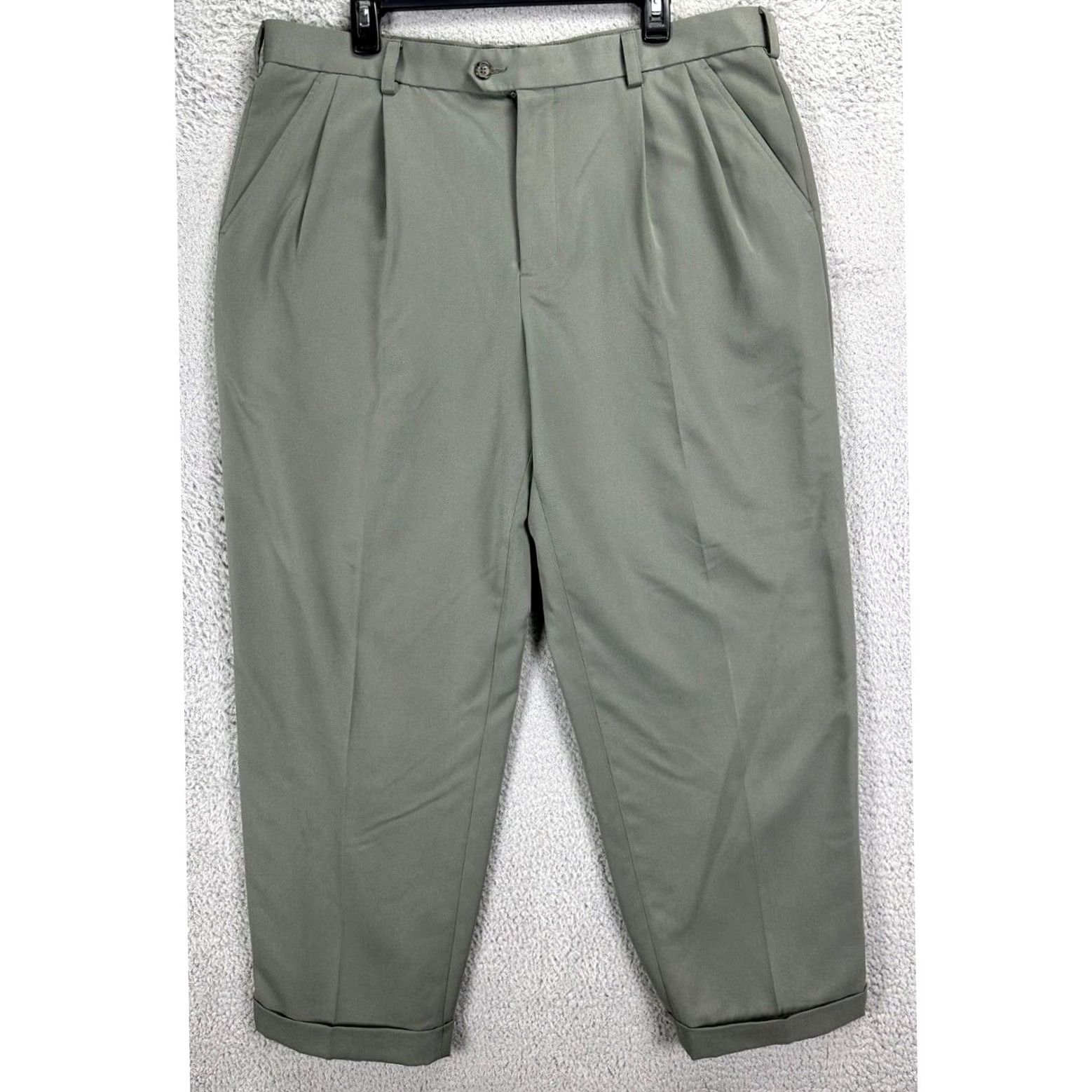 Izod Izod Golf Chino Pants Mens 38X30 Gray Golfing Pleated Pockets Casual Outdoor Size US 38 / EU 54 - 2 Thumbnail