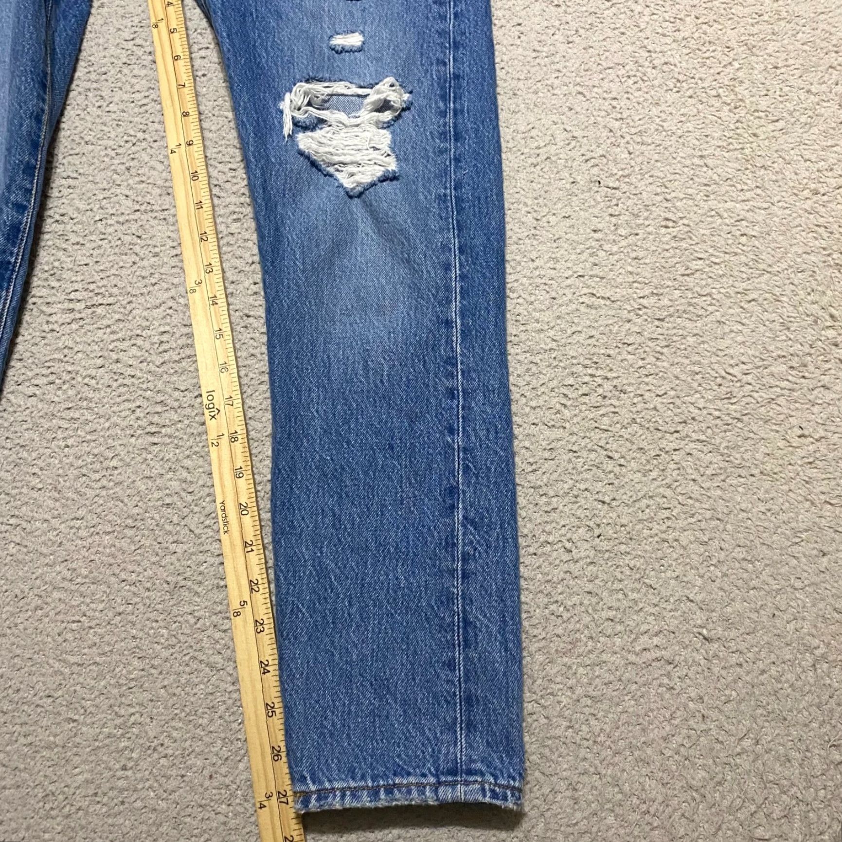 Levi's Levi's Womens 25 Jeans Blue Denim Wedgie Straight Button Fly Distressed Premium Size 42" / US 20 - 6 Thumbnail