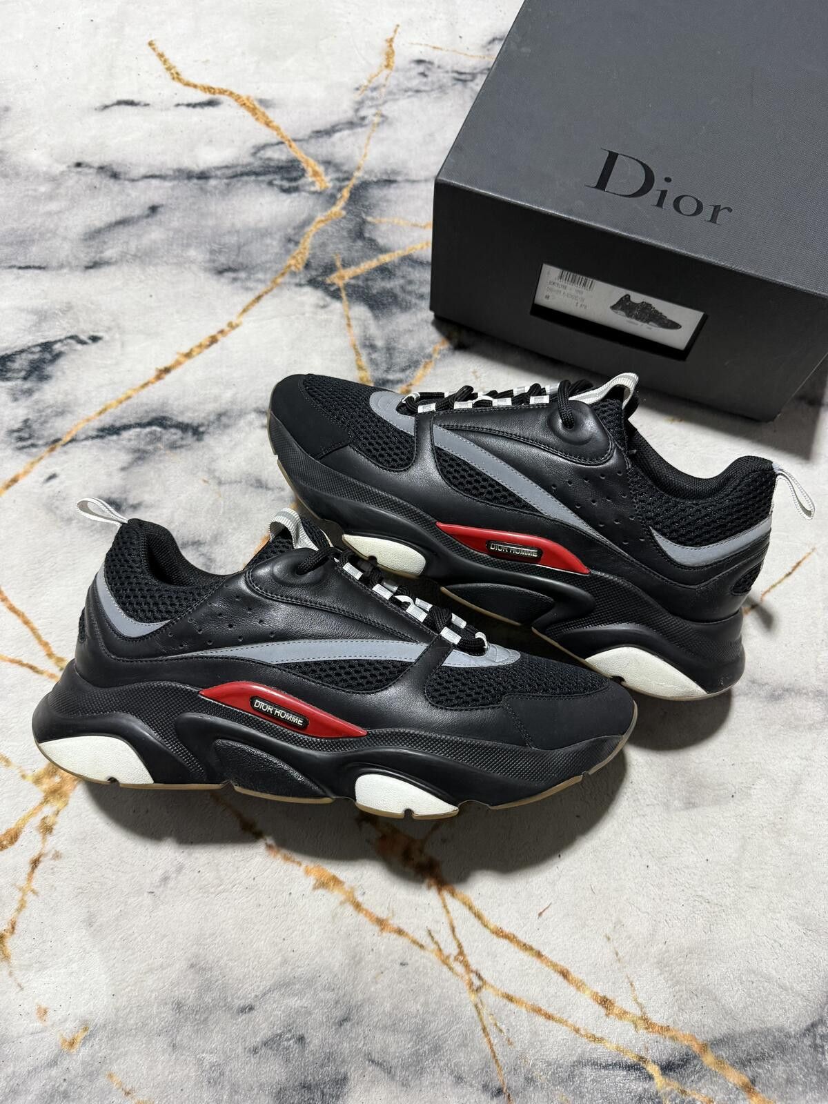 Dior Dior B22 Black Red Gum Bottom - Sz12US Size US 12 / EU 45 - 3 Thumbnail