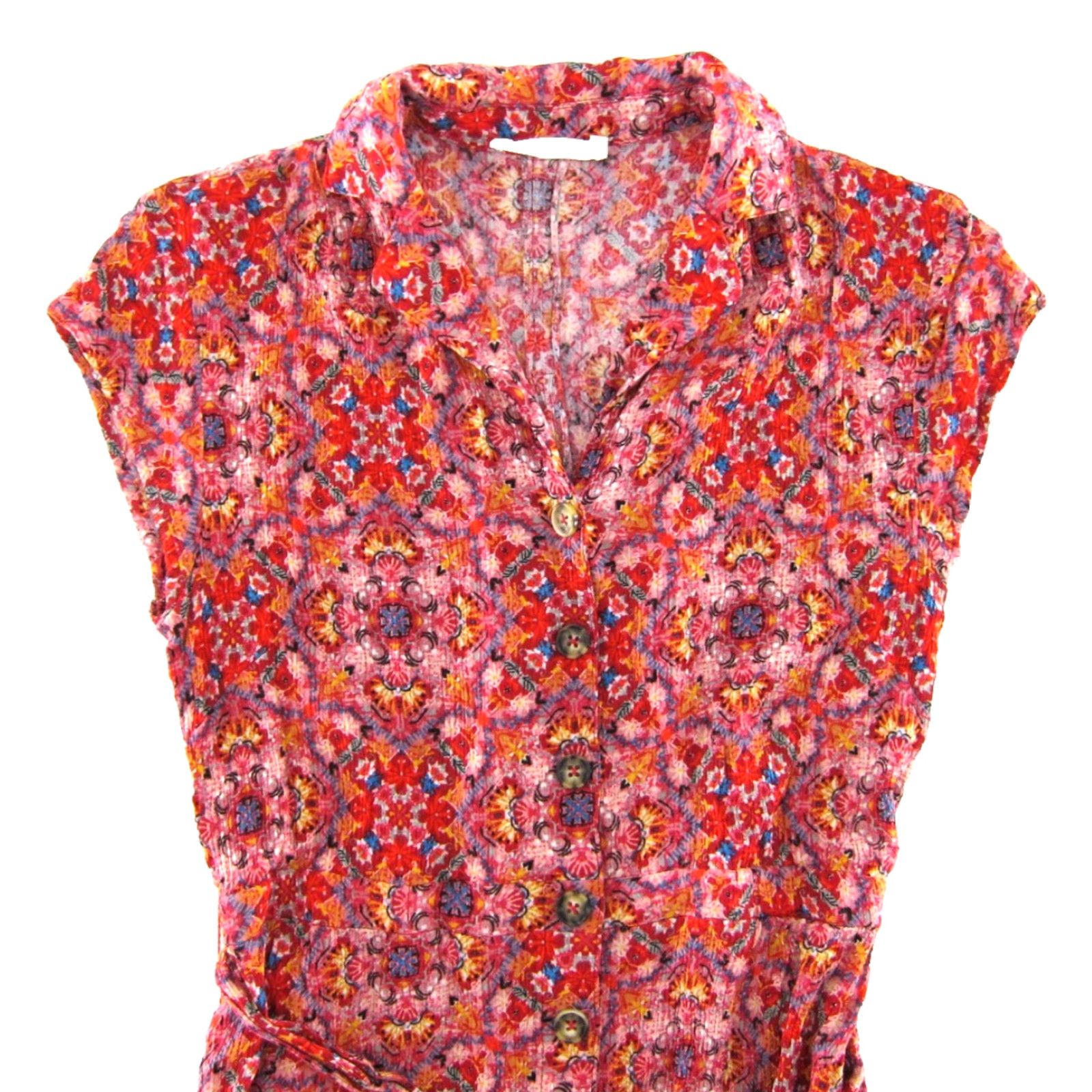 Pinko ELLISON Floral Button Down Midi Dress Large Pink Rayon Floral Button Down Pocket Midi Dress L Ellison Womens Size L / US 10 / IT 46 - 4 Thumbnail