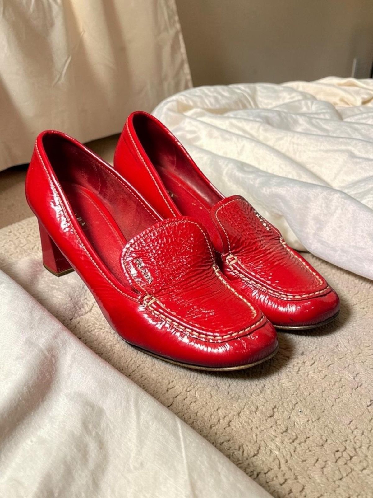 Prada PRADA Red Patent Leather Heels / Loafers (Women’s) Size US 10 / IT 40 - 2 Thumbnail