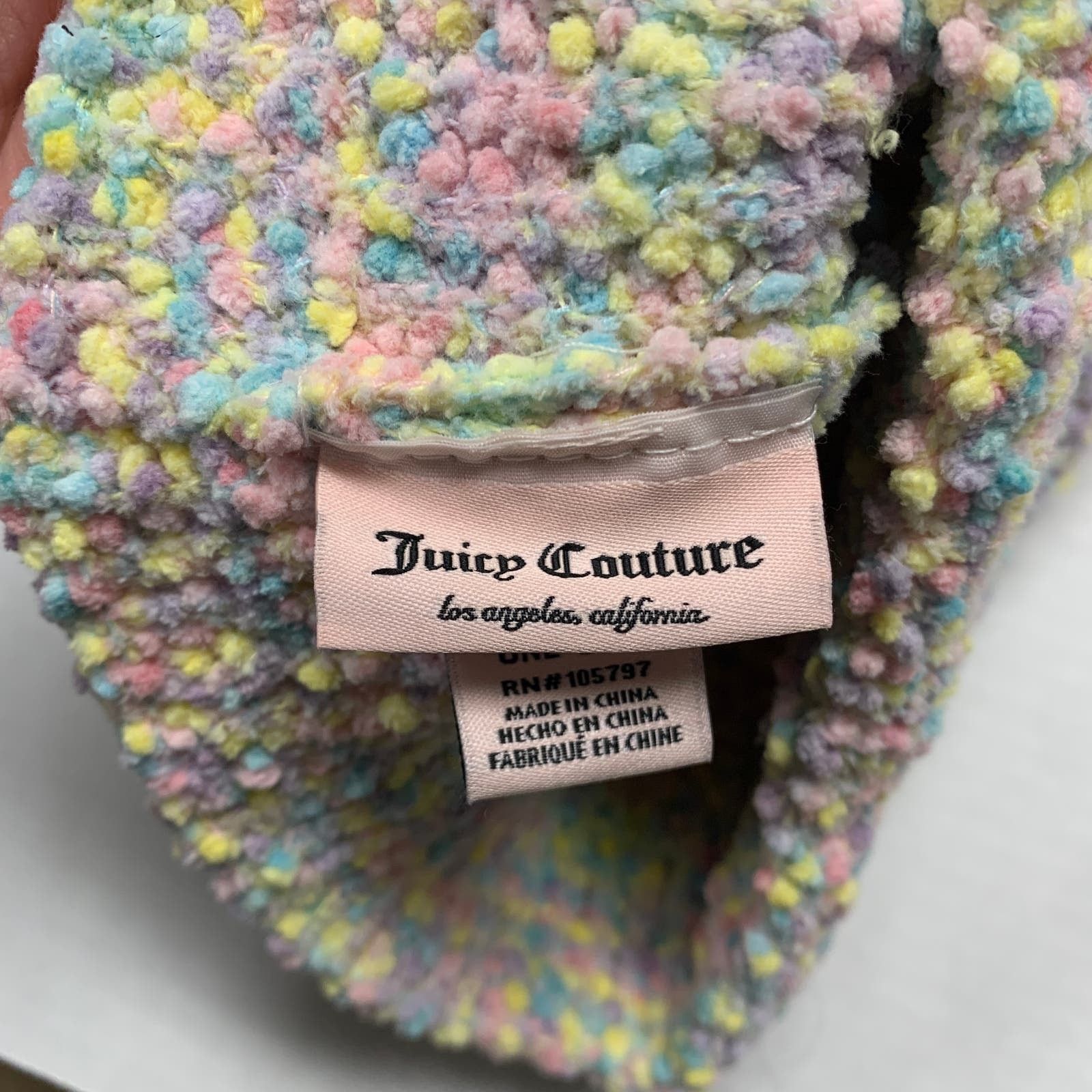 Juicy Couture Juicy Couture Womens OS Pastel Colorful Pom Pom Beanie Size ONE SIZE - 7 Thumbnail